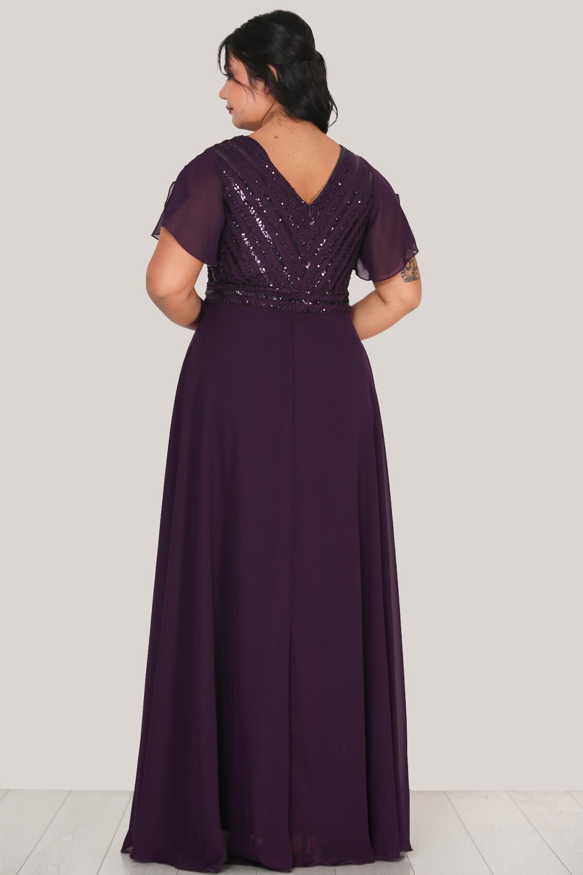 Plus - Size Evening Dress — Purple