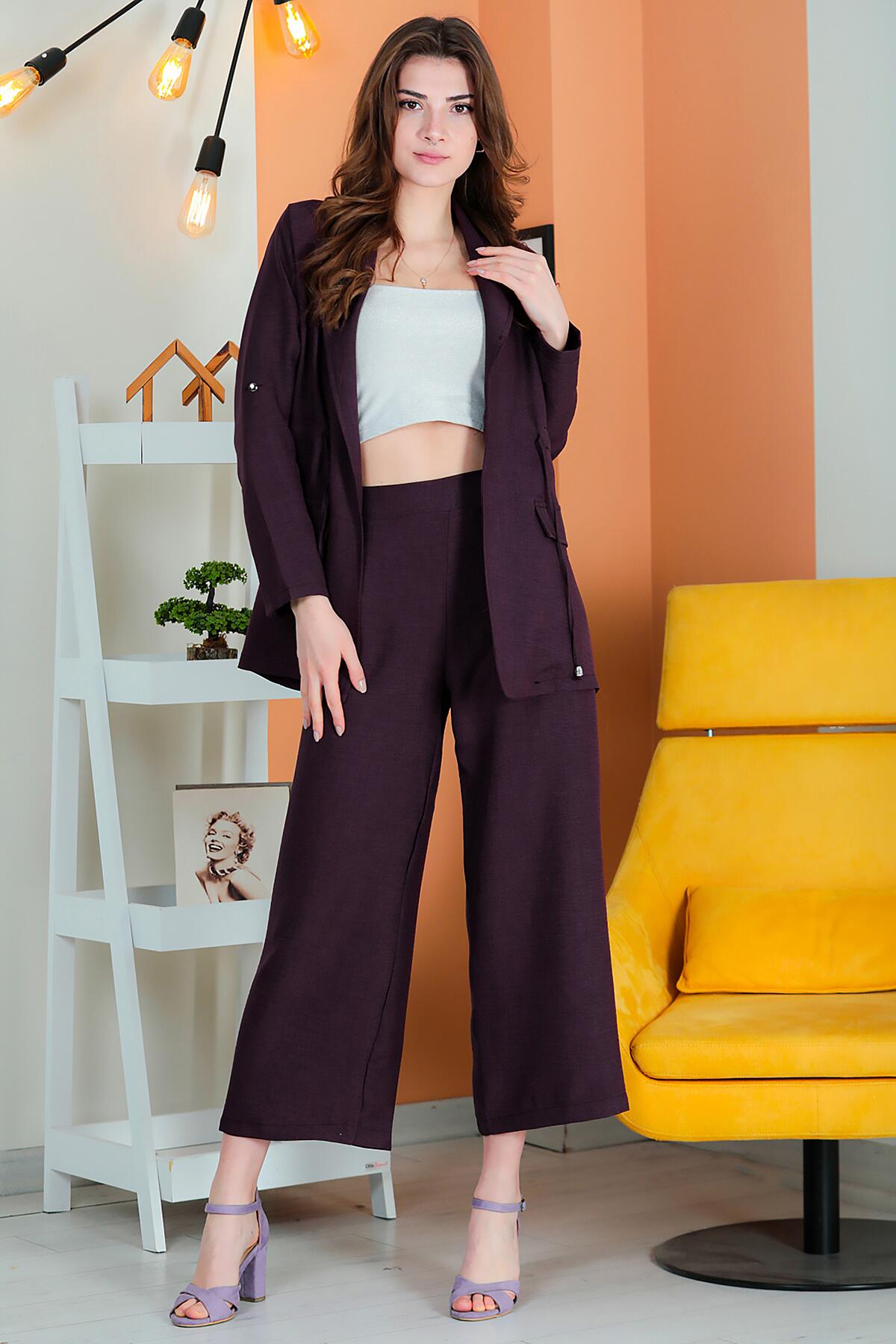 Flammé Two - Piece Set — Dark Purple