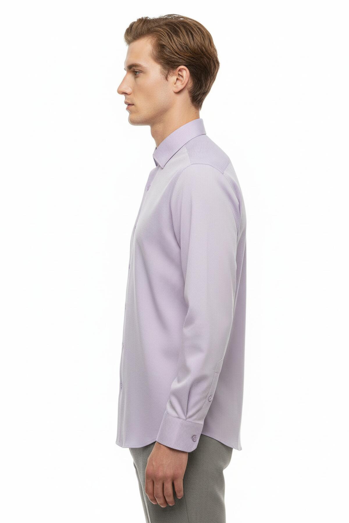 Slim Fit Striped Shirt — Lilac
