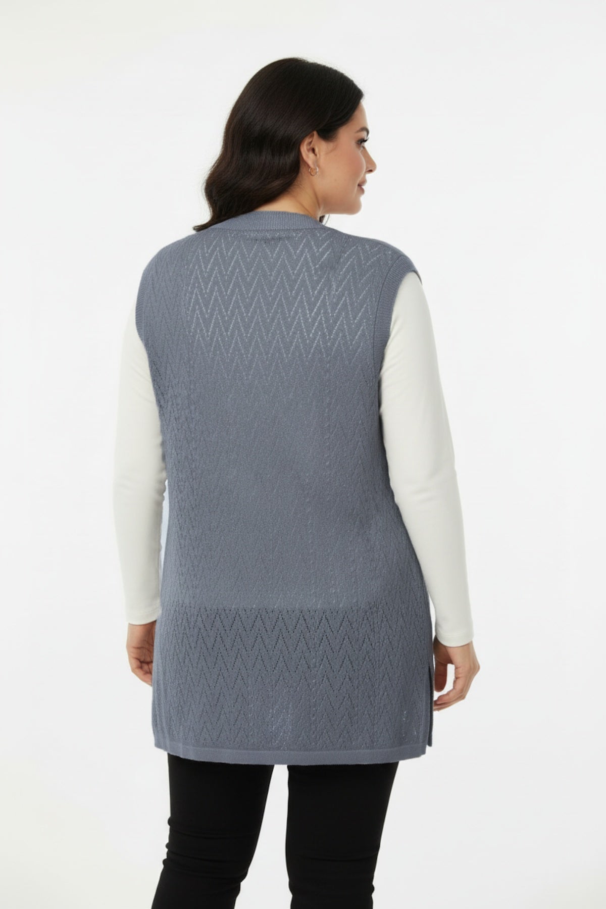 Harmony Plus - Size Knitted Vest — Grey