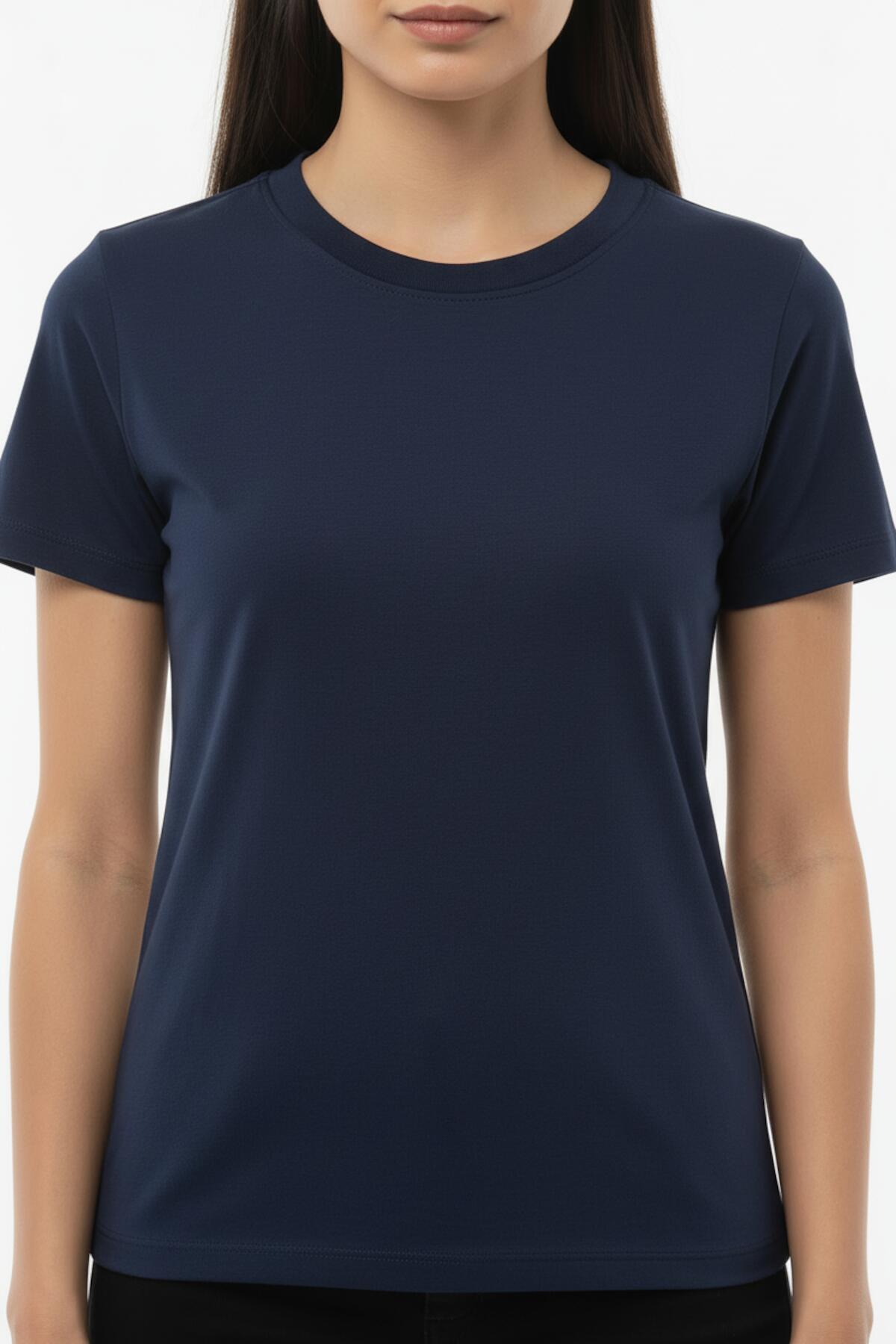 Crew‑Neck Body T‑Shirt — Navy