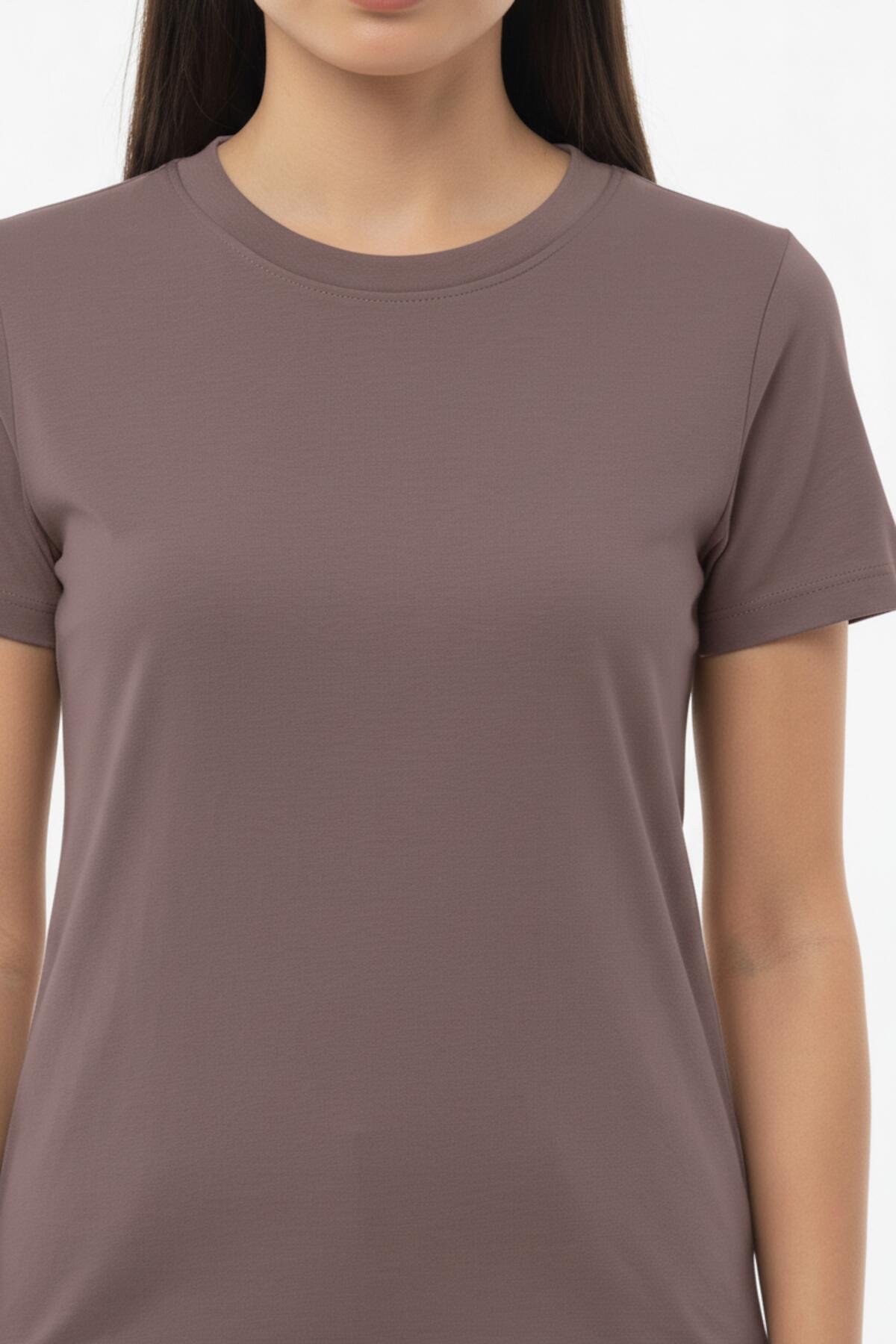 Crew - Neck Bodysuit T - Shirt — Light Brown
