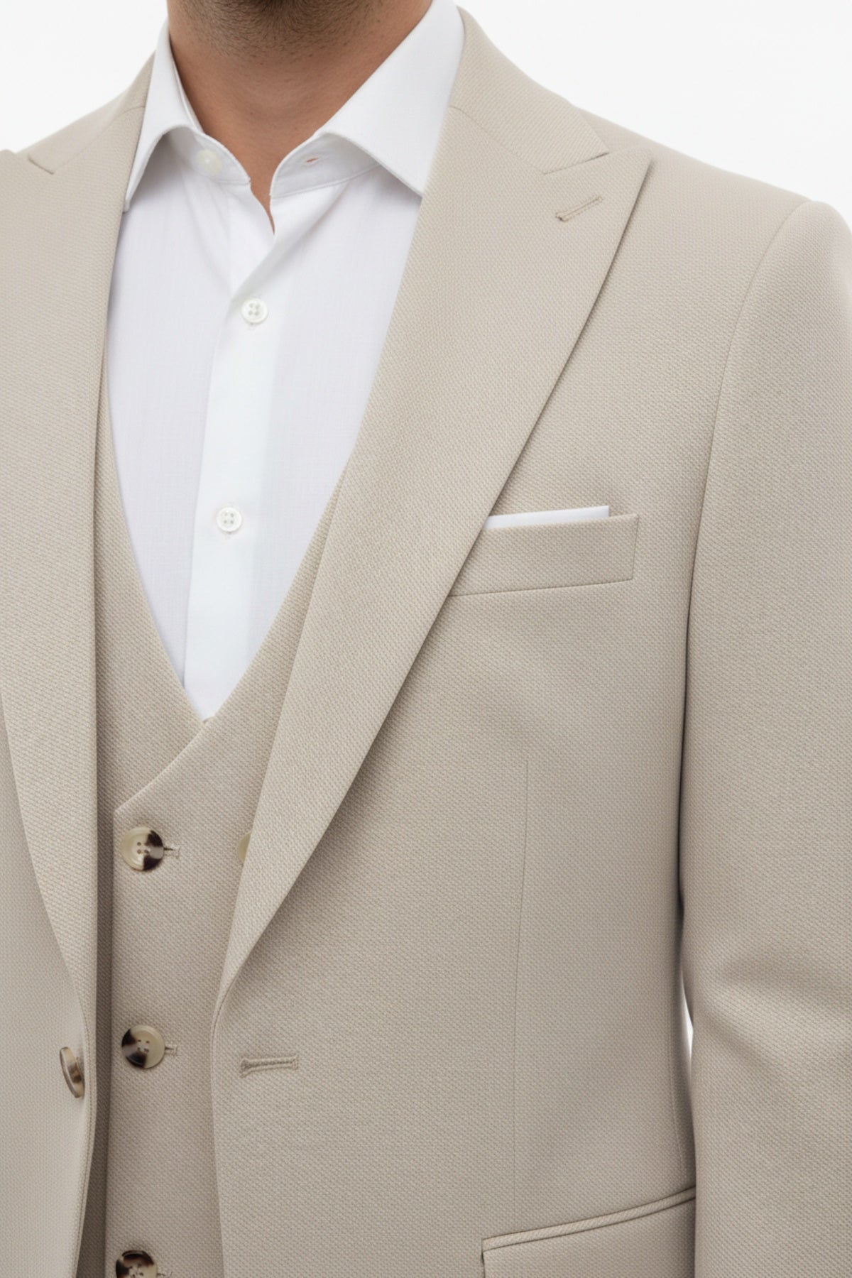 Petek Men's Three‑Piece Suit — Beige