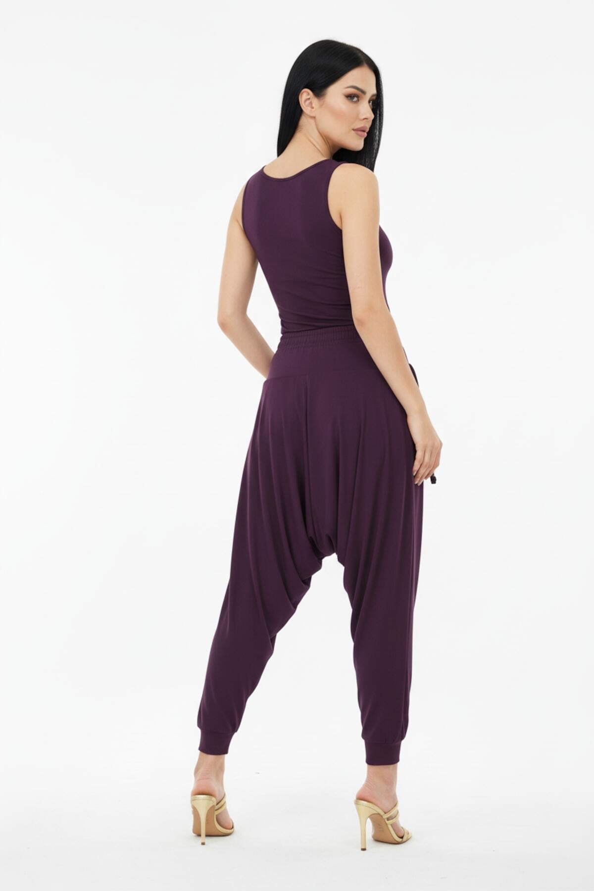 Plus - Size Sandy Trousers — Purple