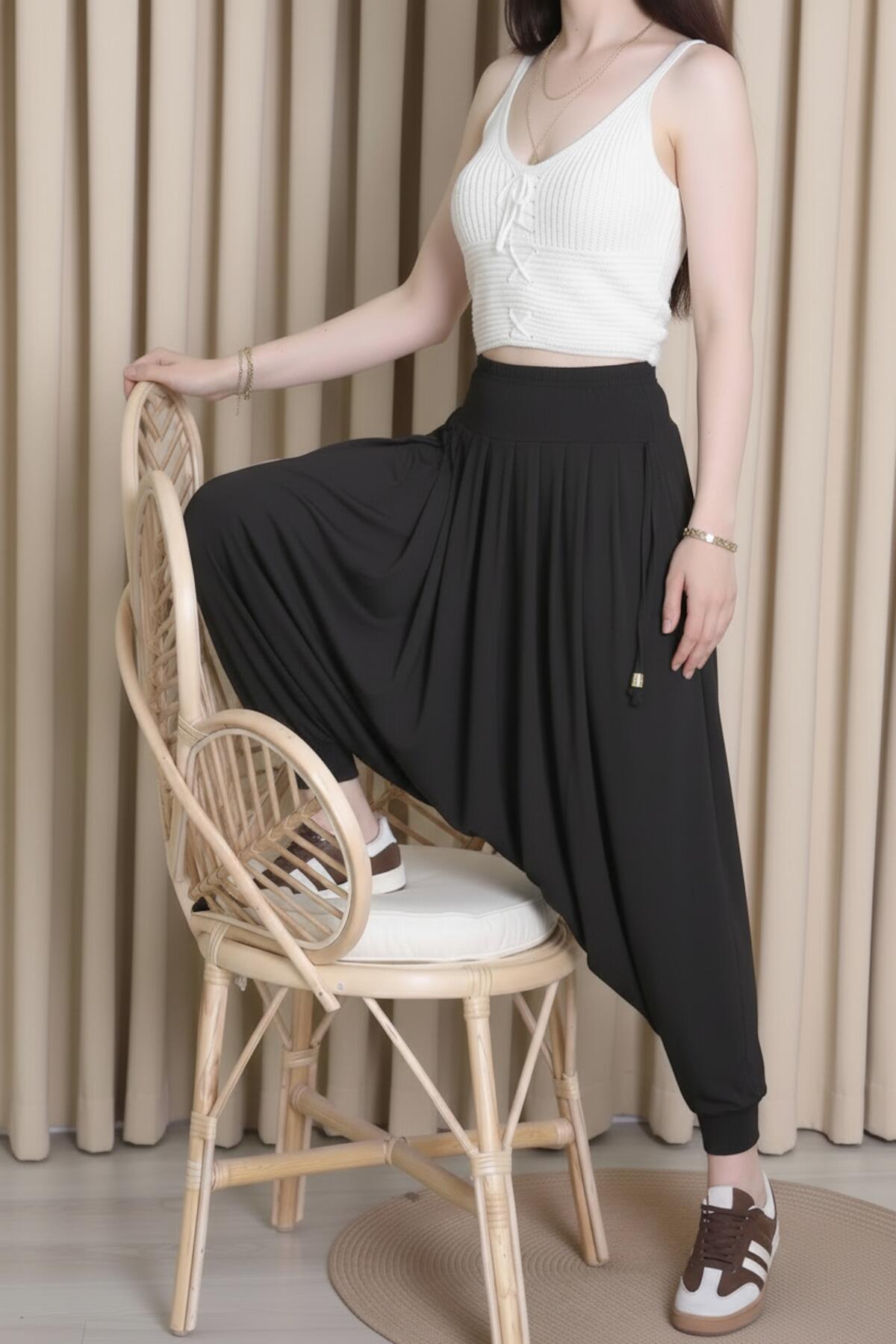 Plus - Size Sandy Trousers — Black