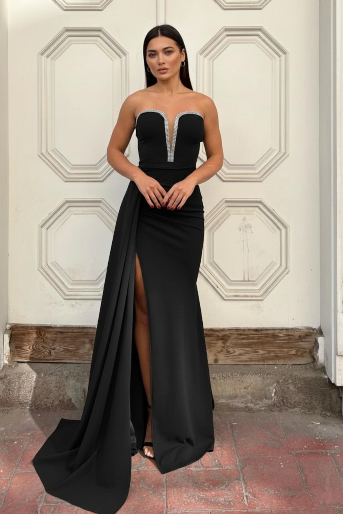 Black Crepe Gown