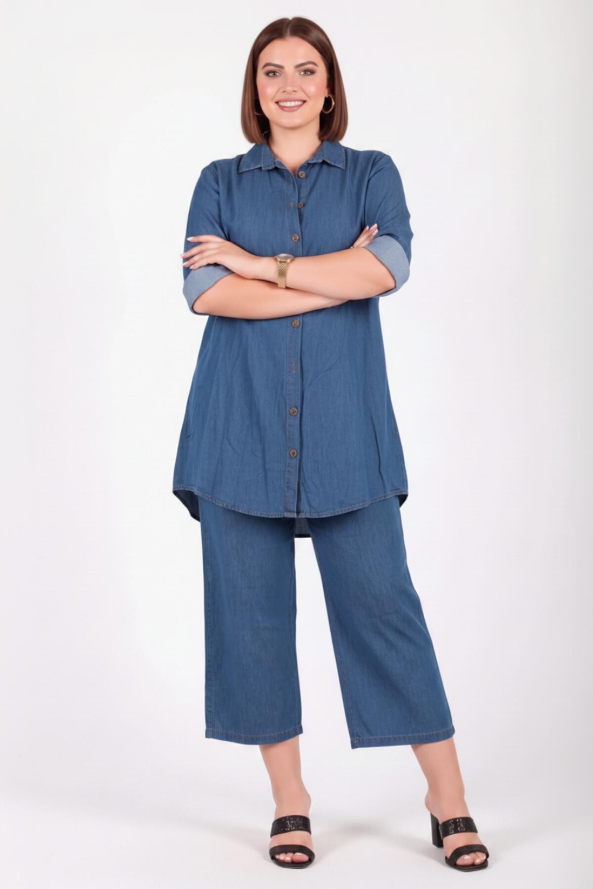 Plus - Size Denim Set