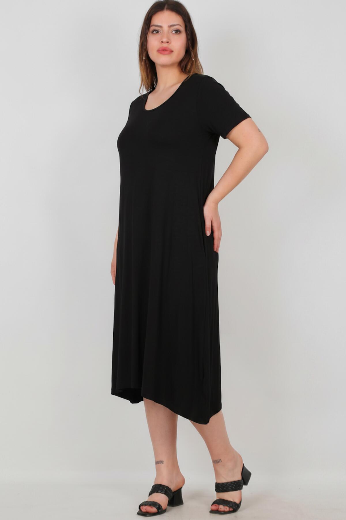 Oversized Dress With Side Pockets — Black