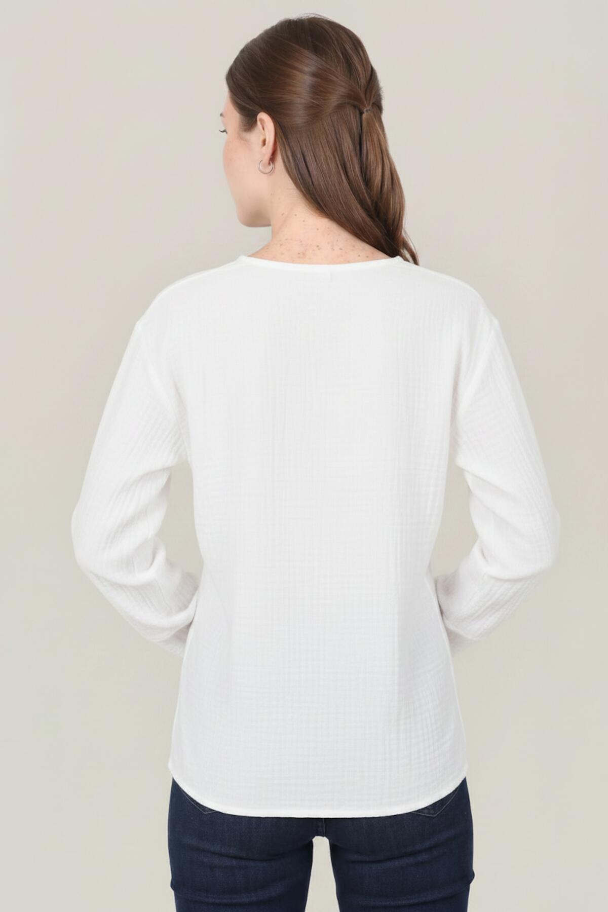 Muslin Wrap Kimono Tunic — White