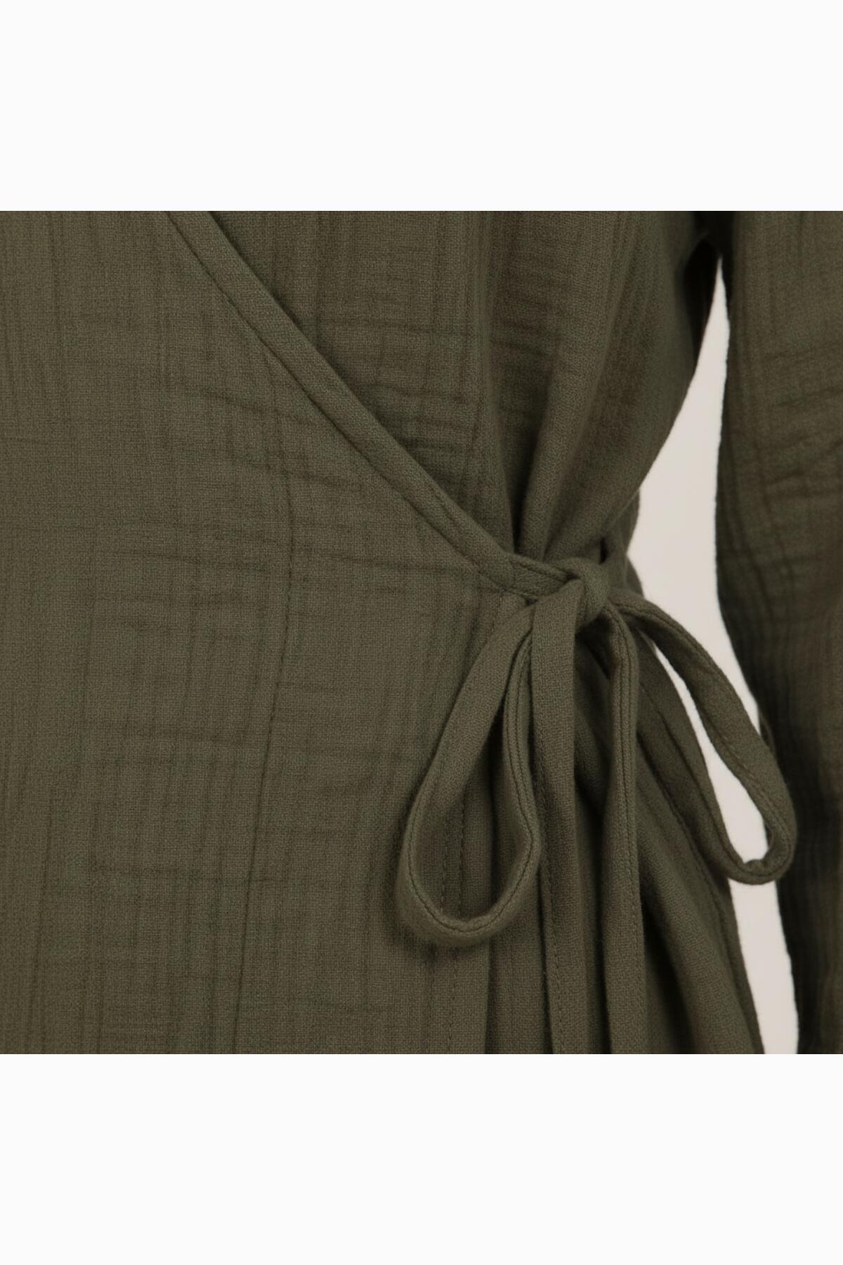 Khaki Muslin Wrap Tunic