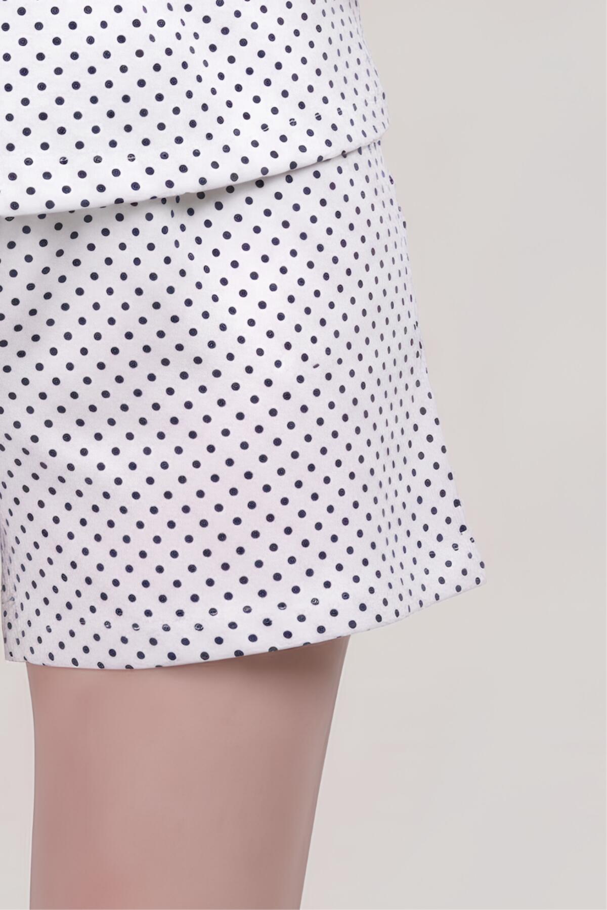 Polka - Dot Short - Sleeve Pajama Set — Grey