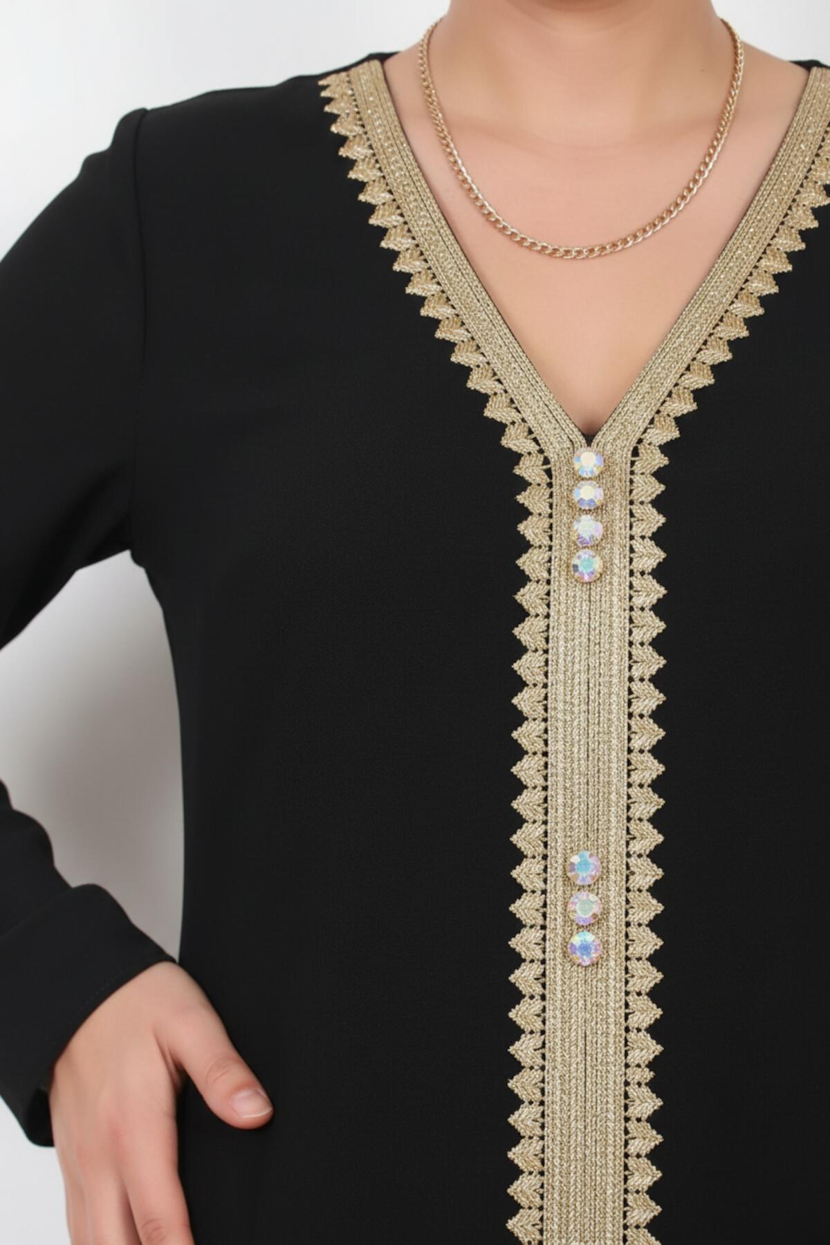 Embroidered Tulle Dress — Black