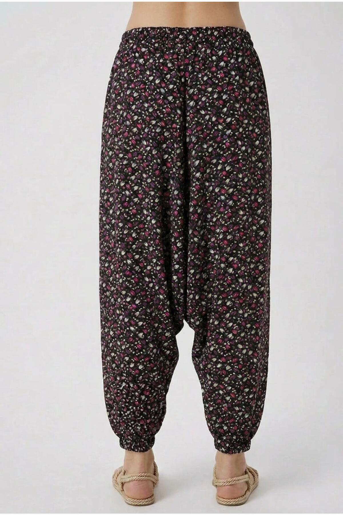 Multicolor Jersey Harem Trousers