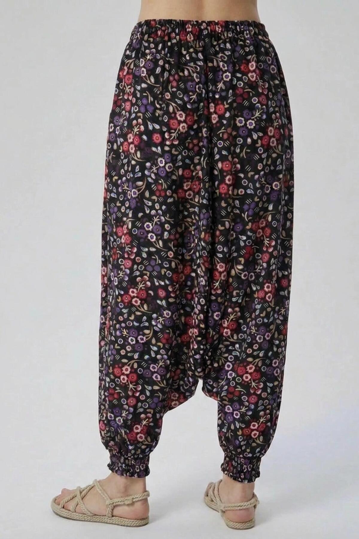 Multicolor Jersey Harem Trousers