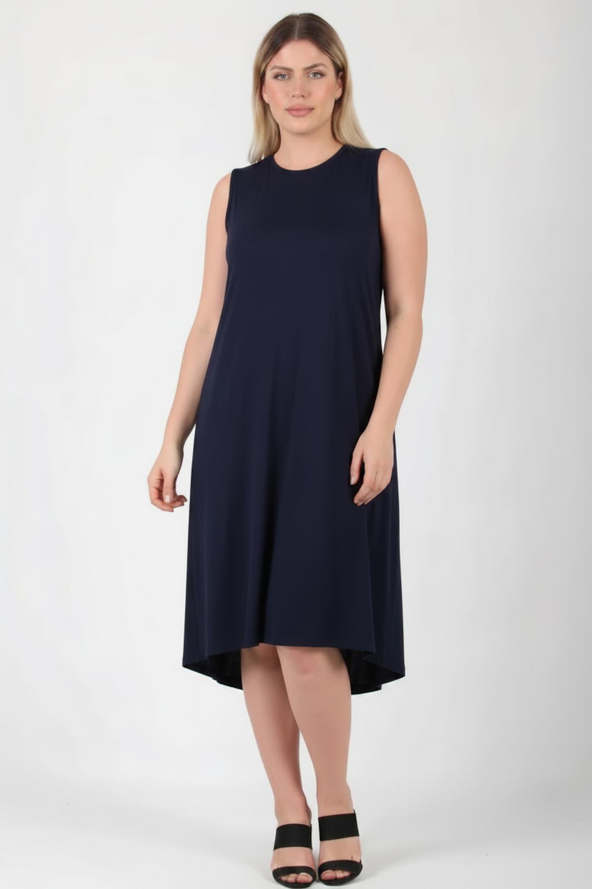 Plus - Size Sleeveless Crew - Neck Dress — Navy