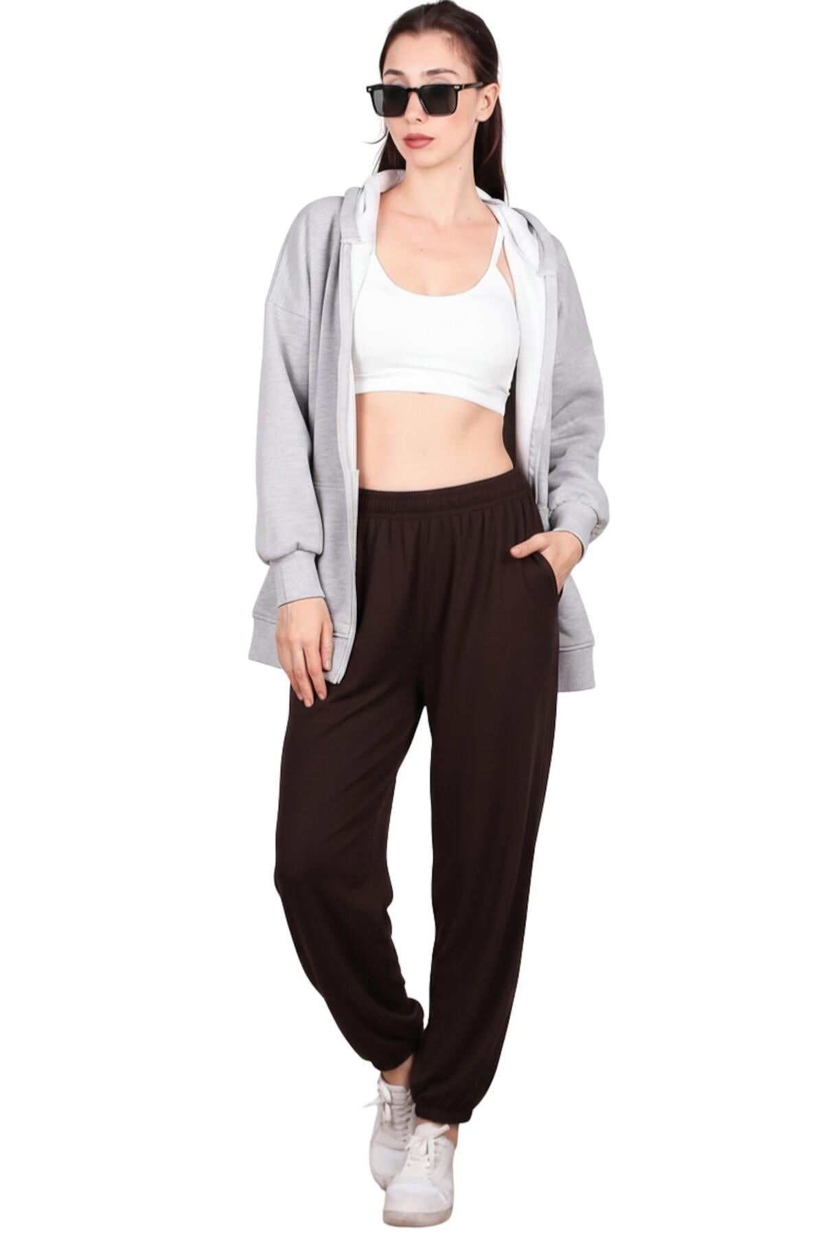 Side - Tie Harem Pants, Brown