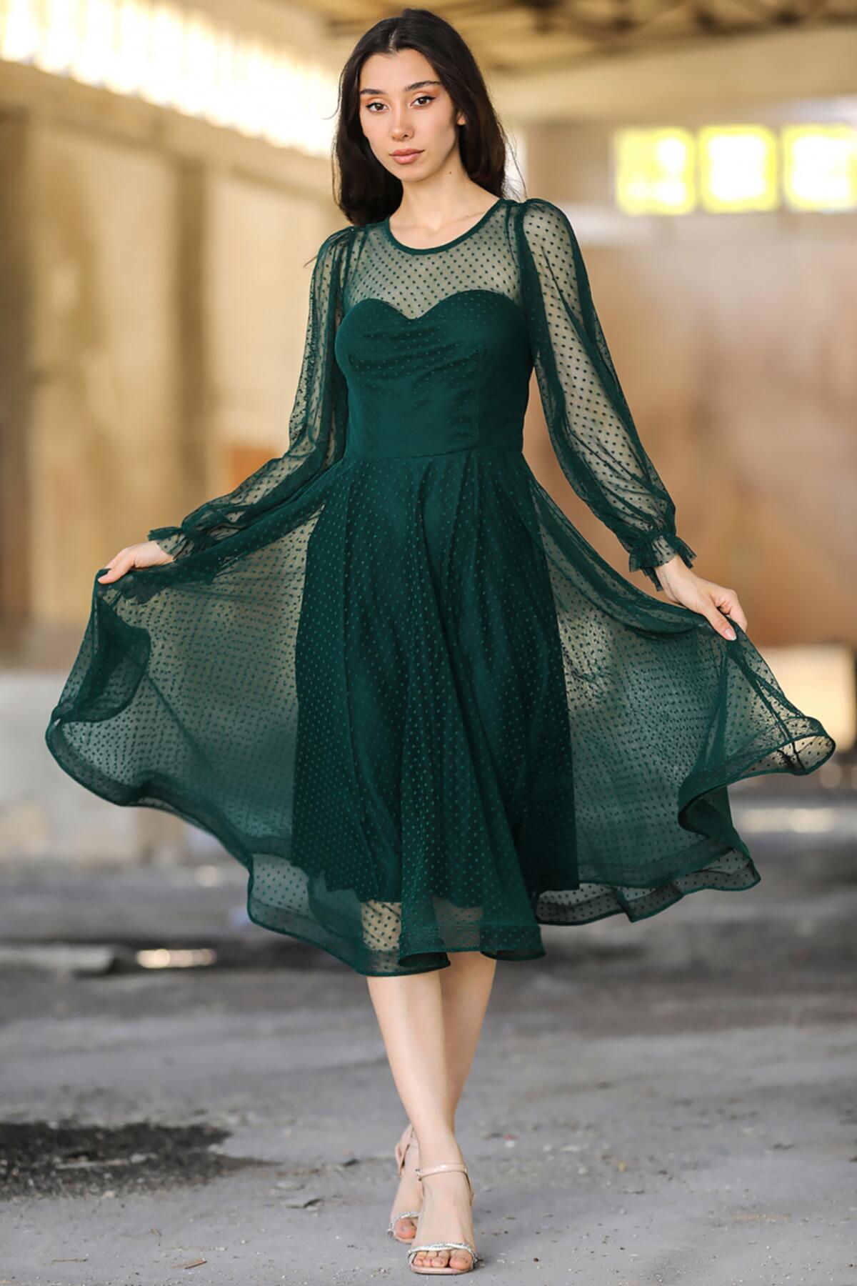 Emerald Midi Evening Dress