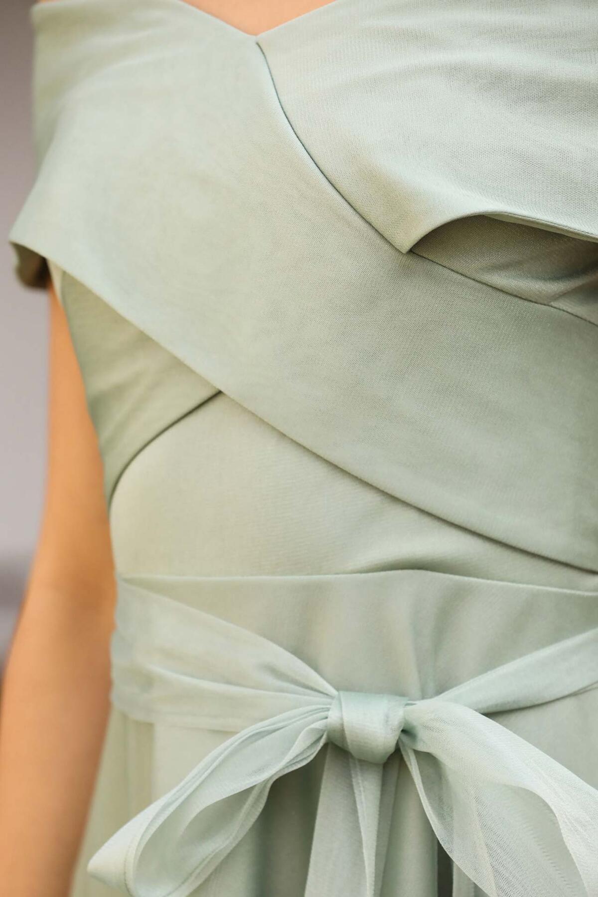 Light Green Midi Evening Dress