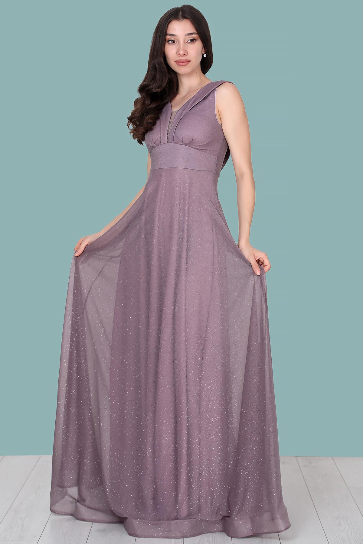 Dusty Rose Sparkle Evening Gown
