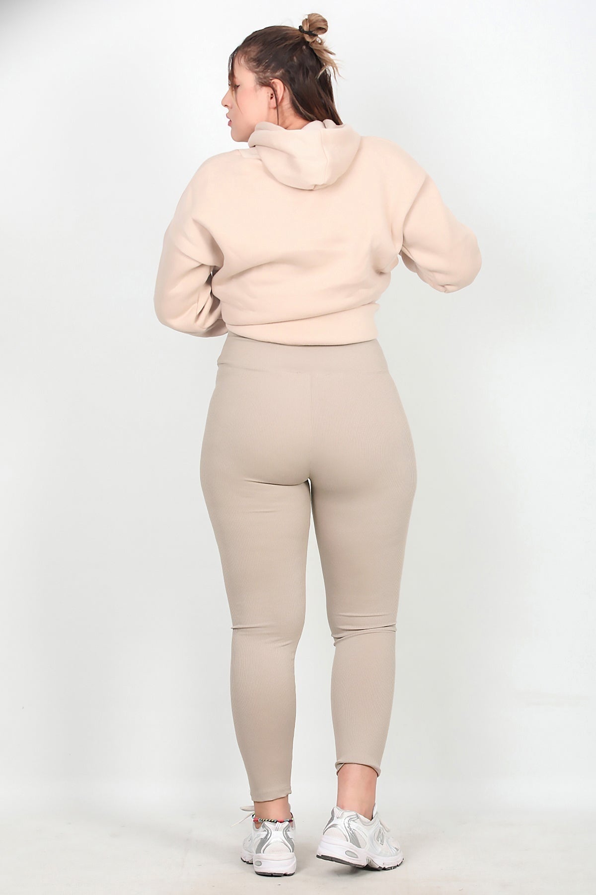 Plus - Size Ribbed Leggings — Stone