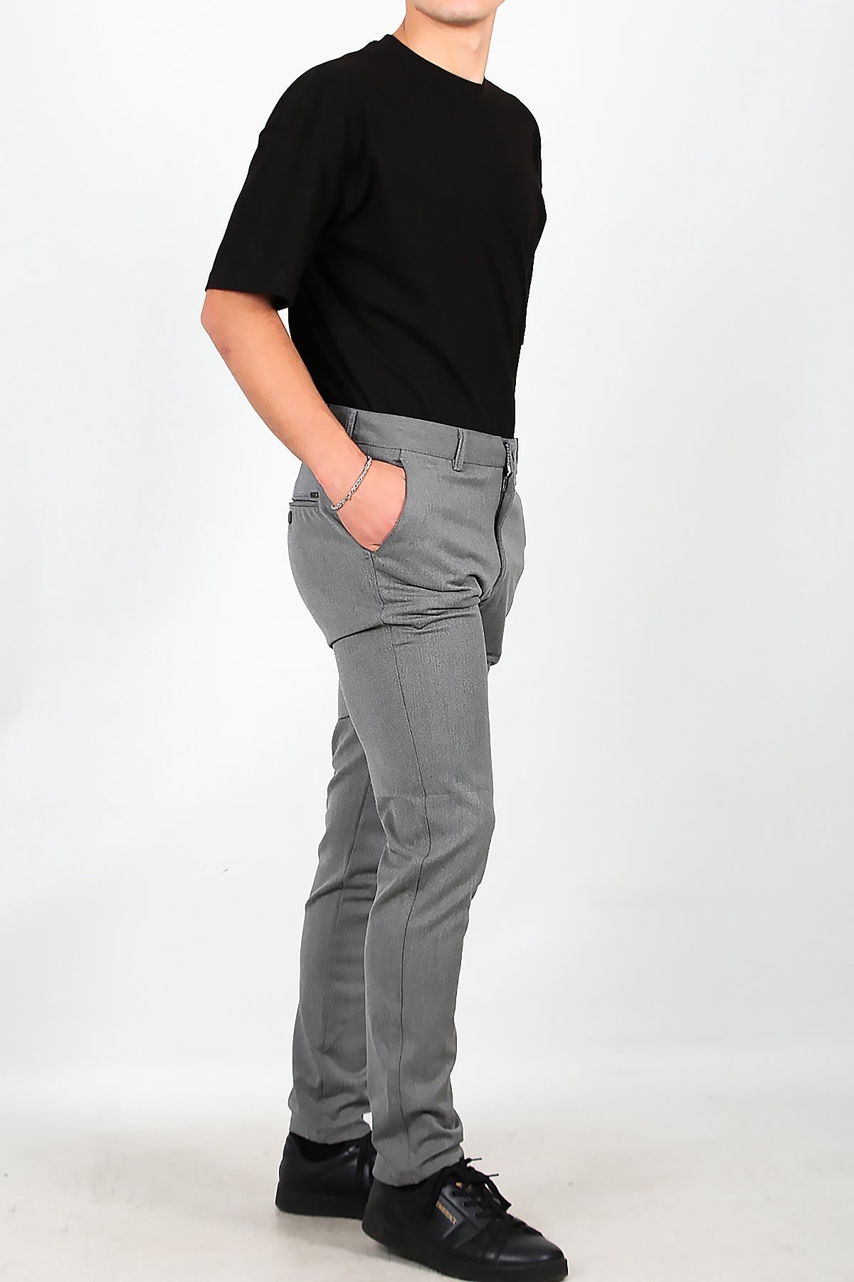 Men's Cotton - Blend Trousers — Grey
