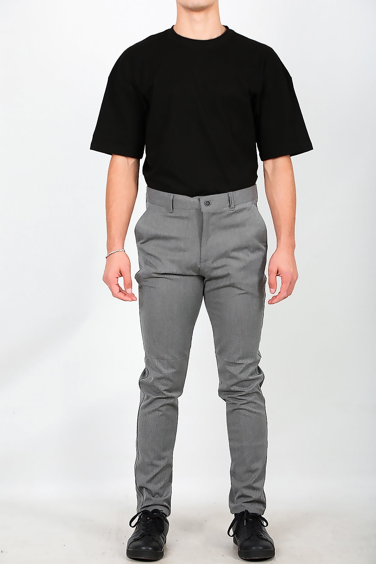Men's Cotton - Blend Trousers — Grey