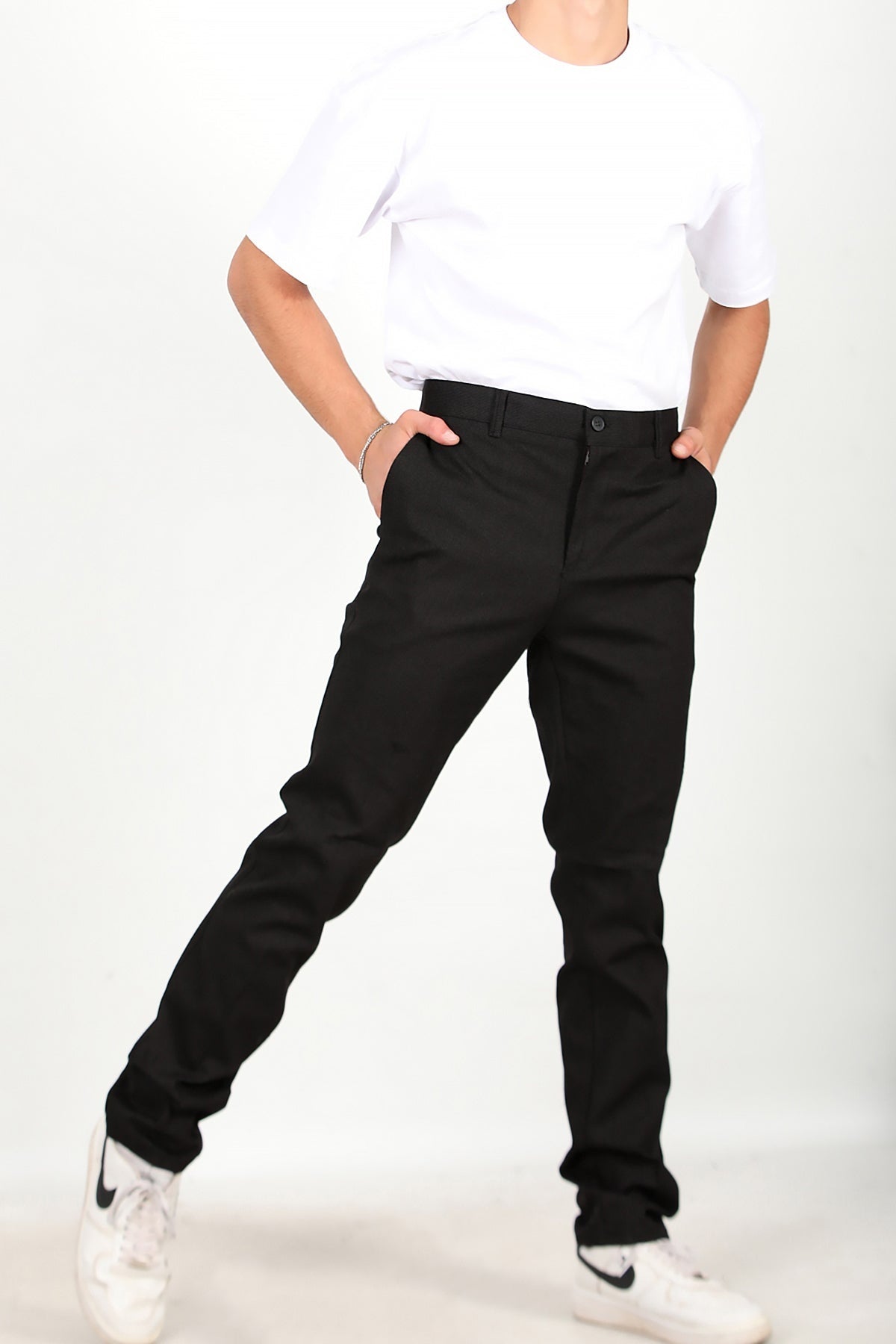 Men's Fabric Trousers — Black