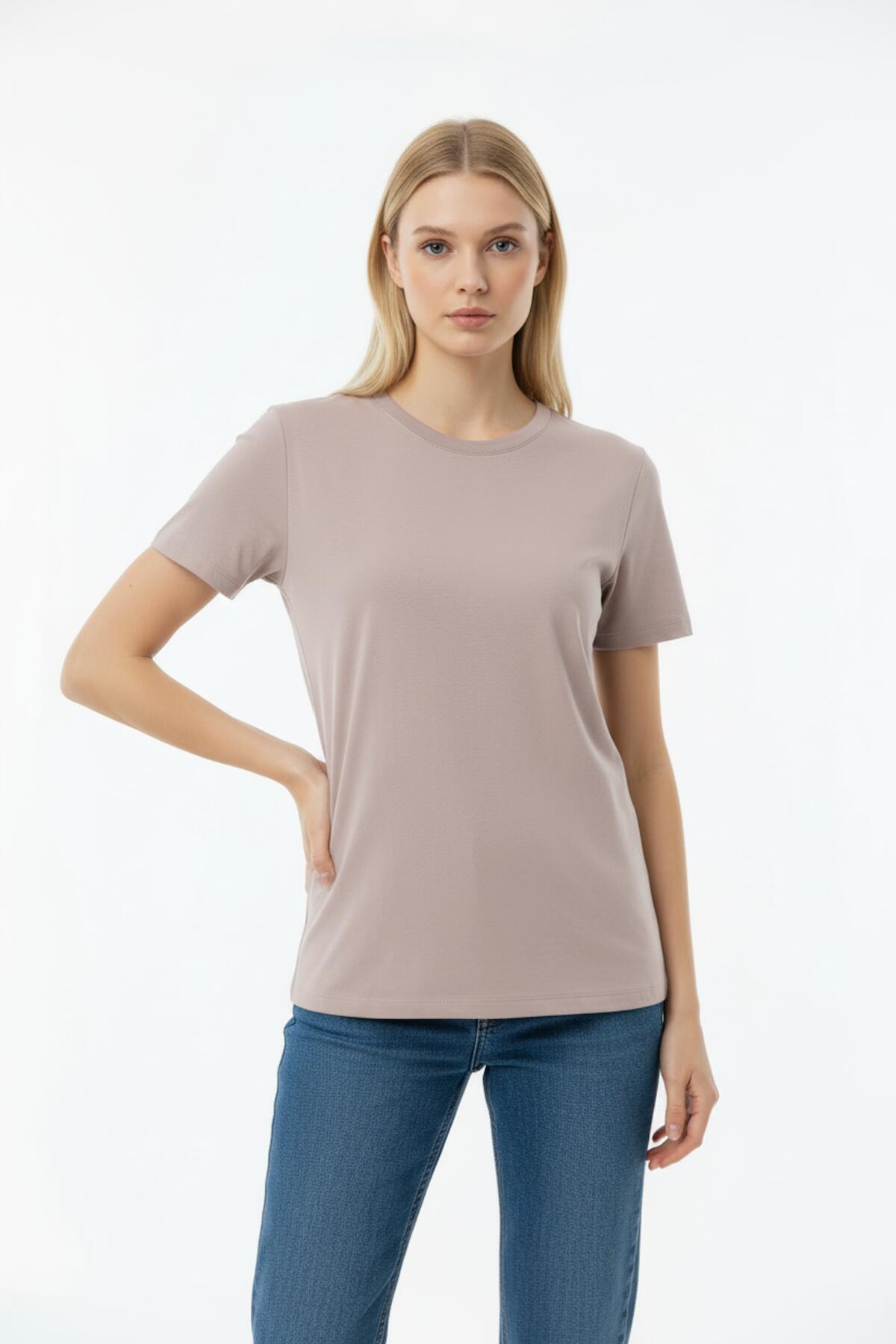 Crew - Neck T - Shirt — Taupe