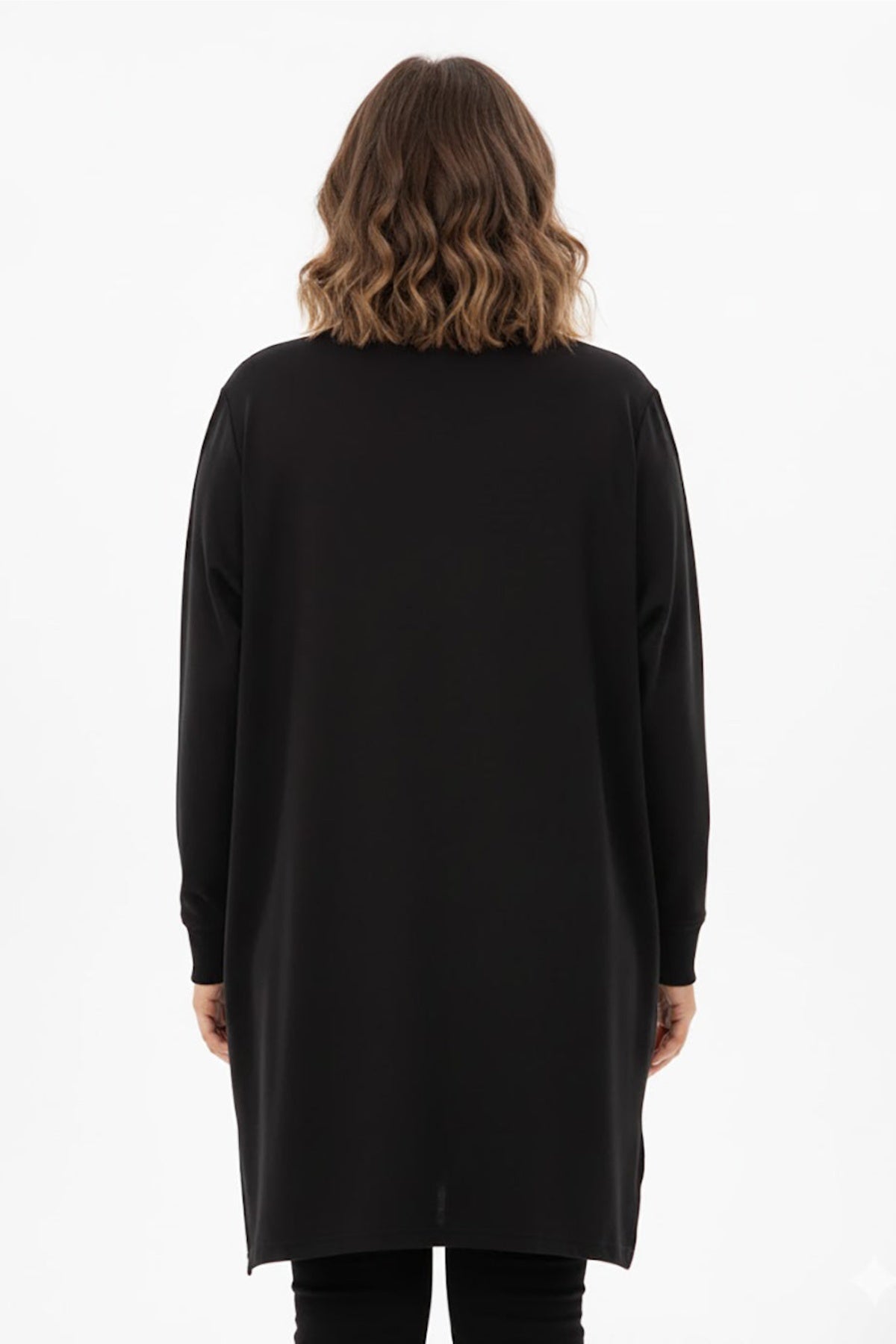 Plus - Size Printed Tunic — Black