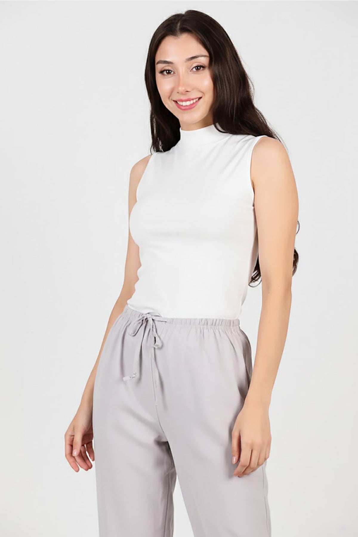 Sleeveless Bodysuit — White