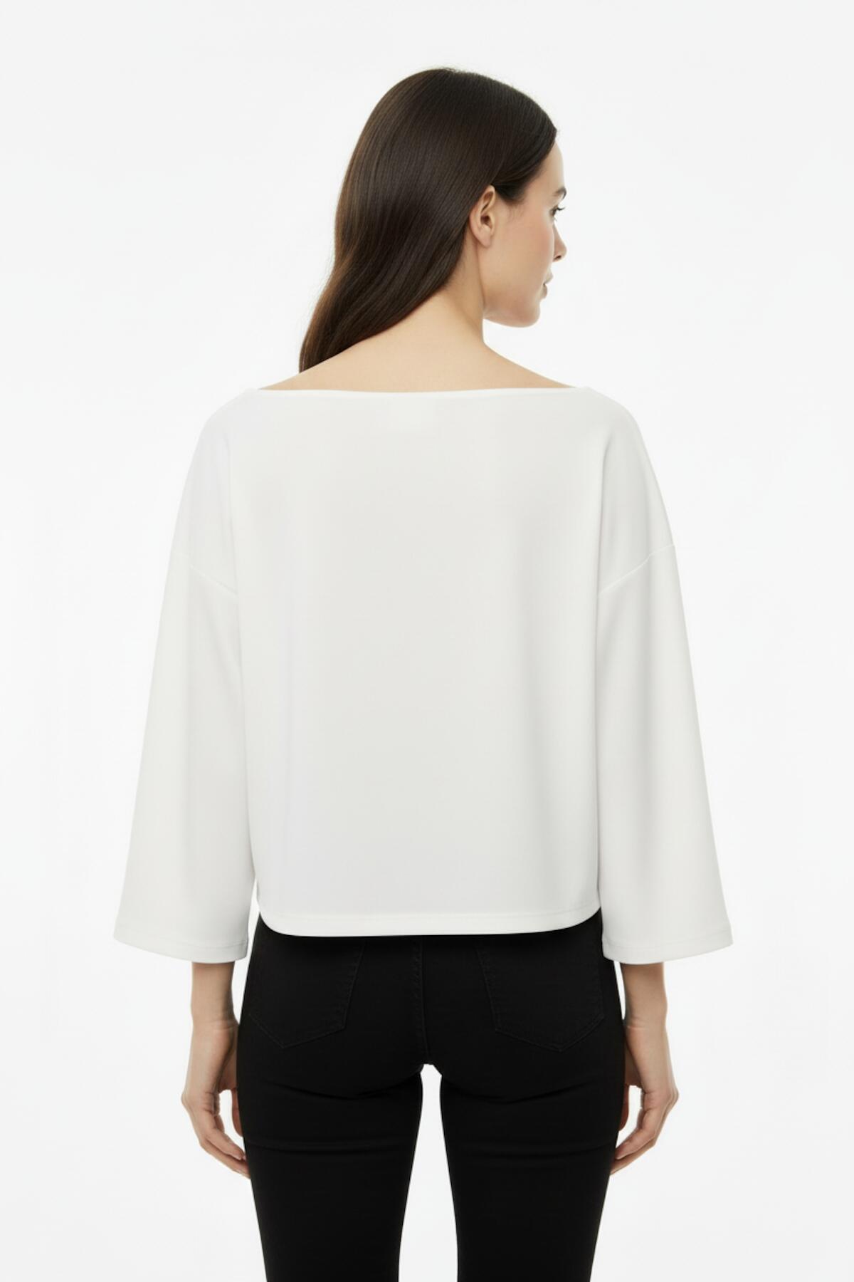 Dropped - Shoulder Wide - Fit Blouse — Off - White