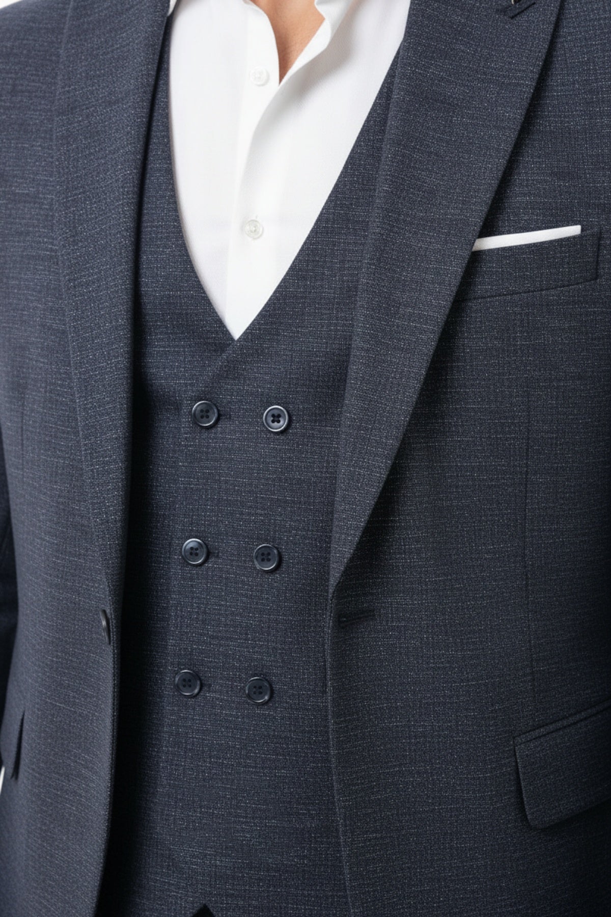Zegna Flecked 3 - Piece Suit — Navy