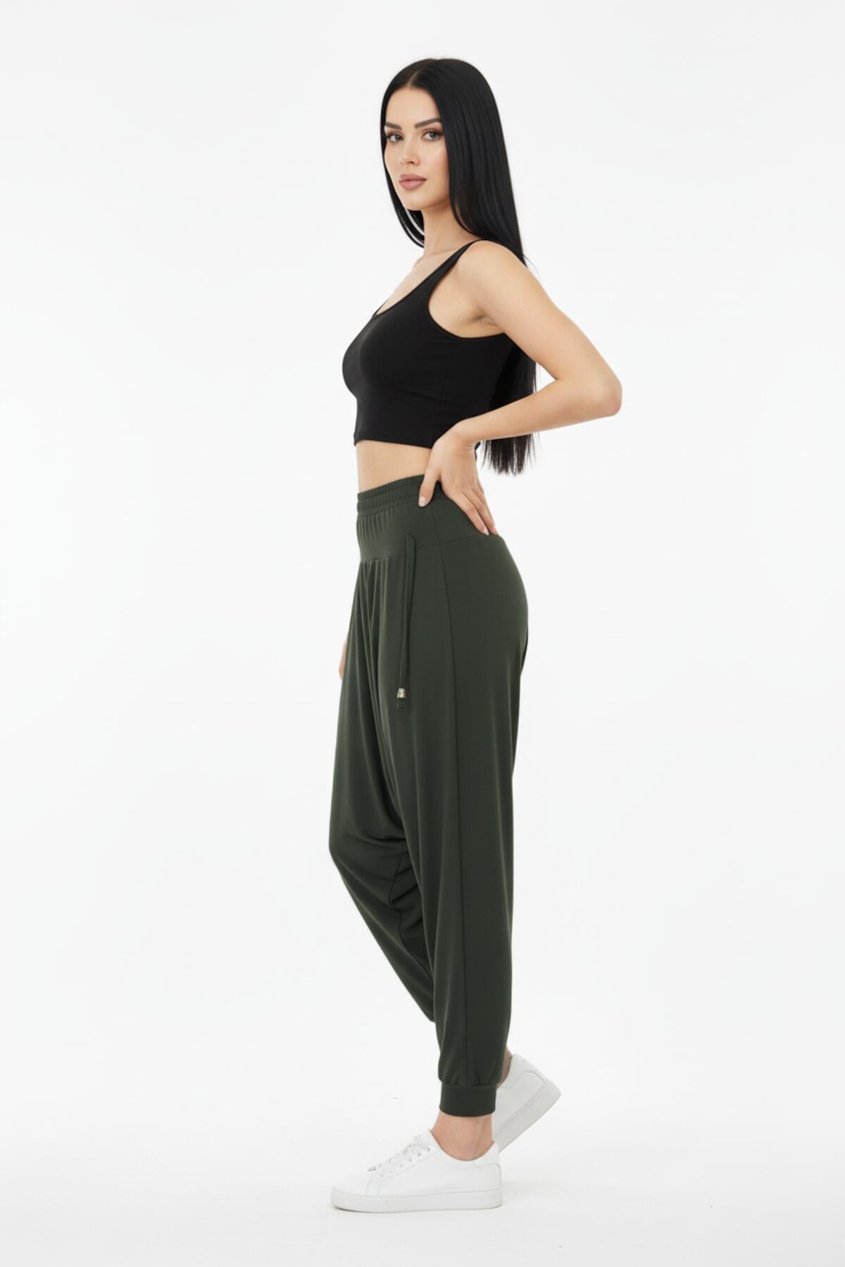 Plus - Size Sandy Trousers — Khaki