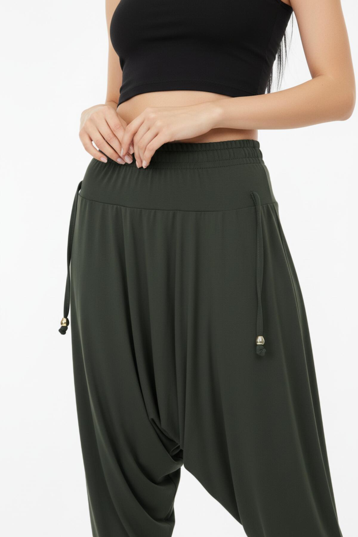 Plus - Size Sandy Trousers — Khaki