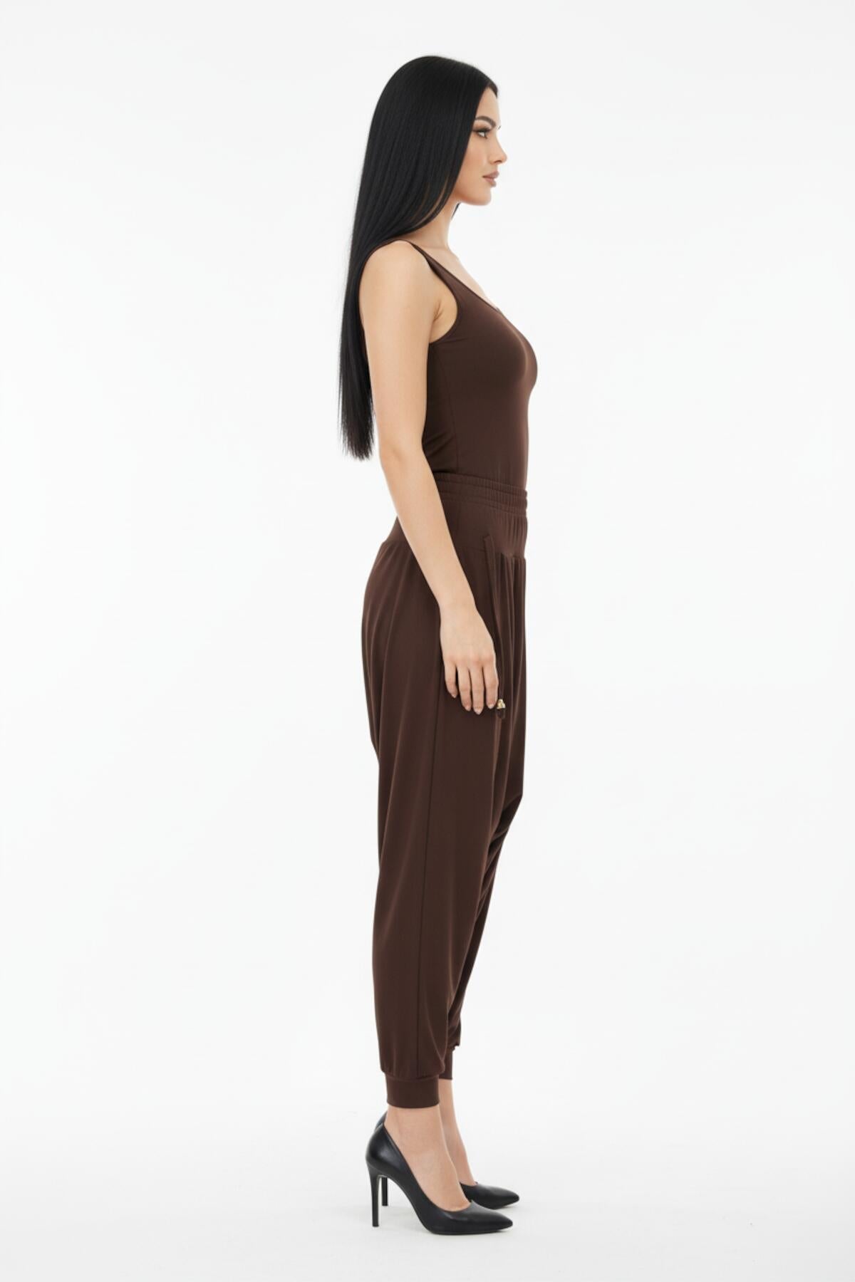 Plus - Size Sandy Trousers — Brown