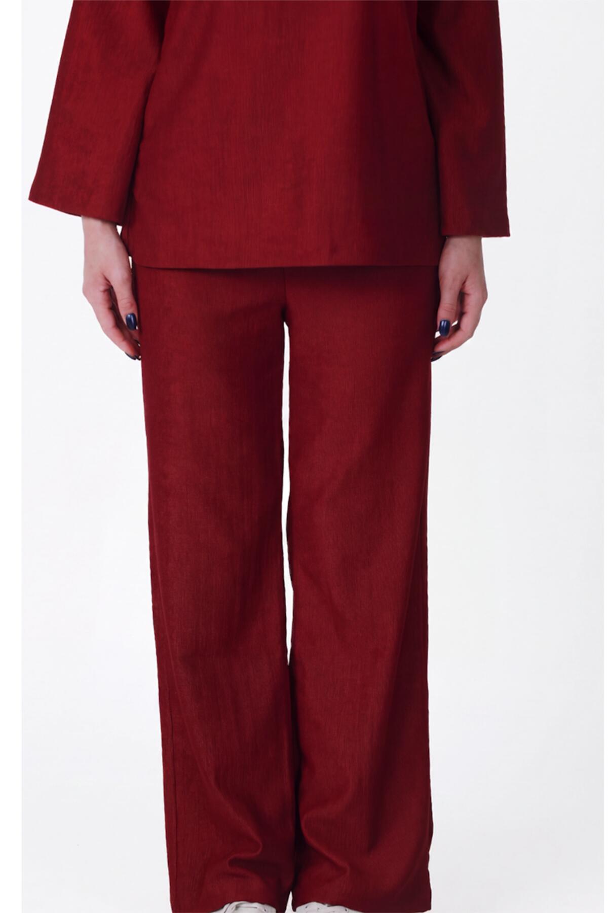 Burgundy Wide - Sleeve Two - Piece Set