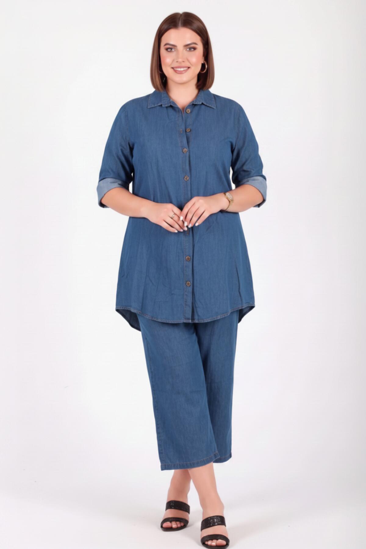 Plus - Size Denim Set