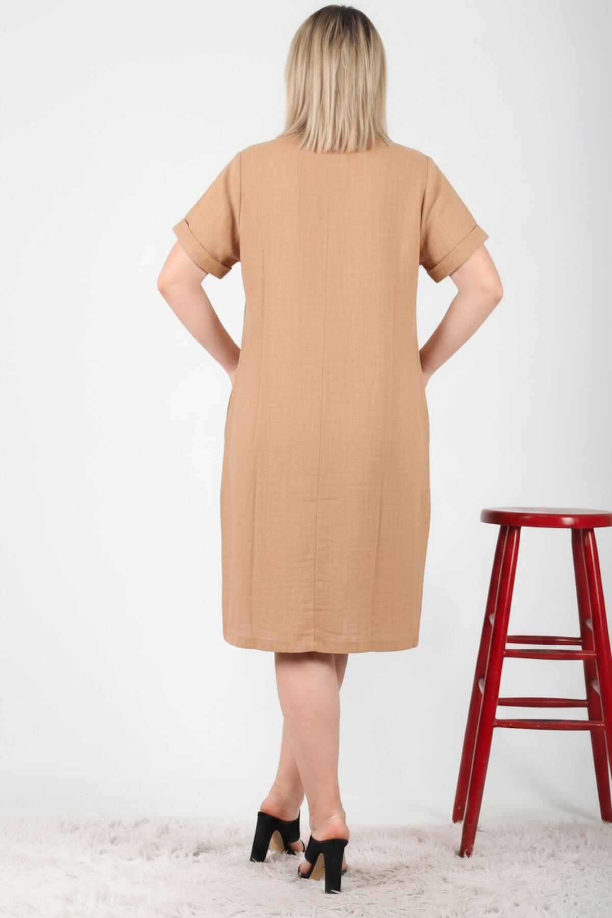 Plus - Size Necklace Dress — Taupe