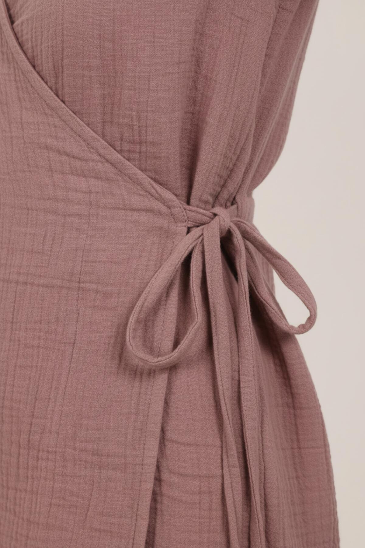 Muslin Wrap Kimono Tunic — Pink