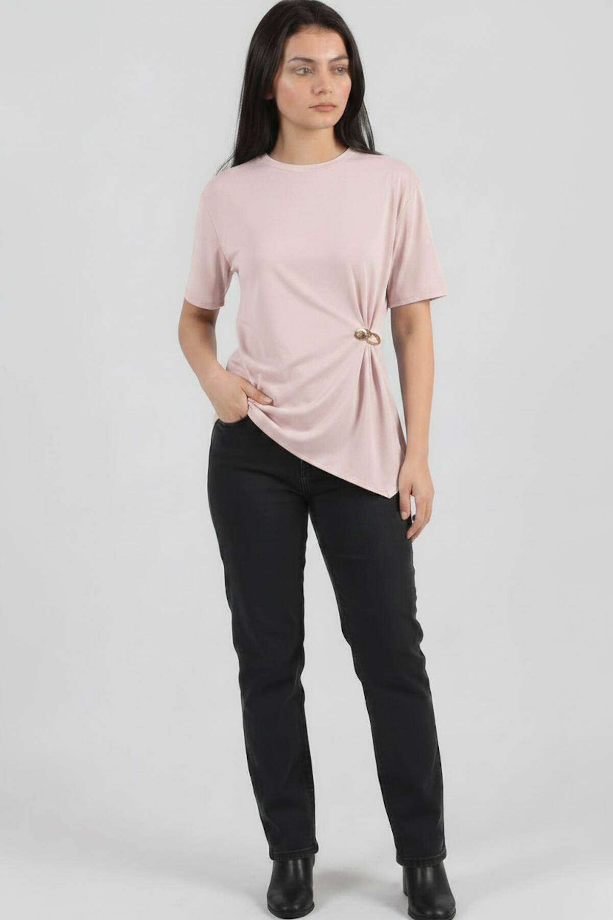 Blouse With Accessory Detail — Pink
