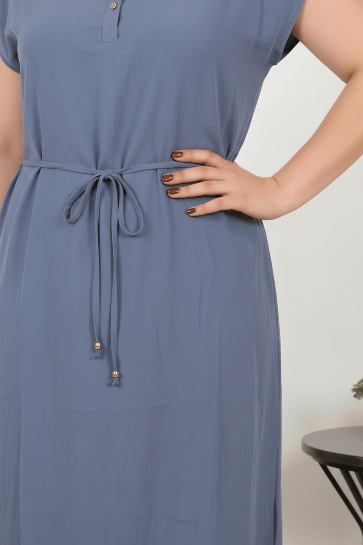 Plus - Size Modal Cupra Shirt Dress, Indigo