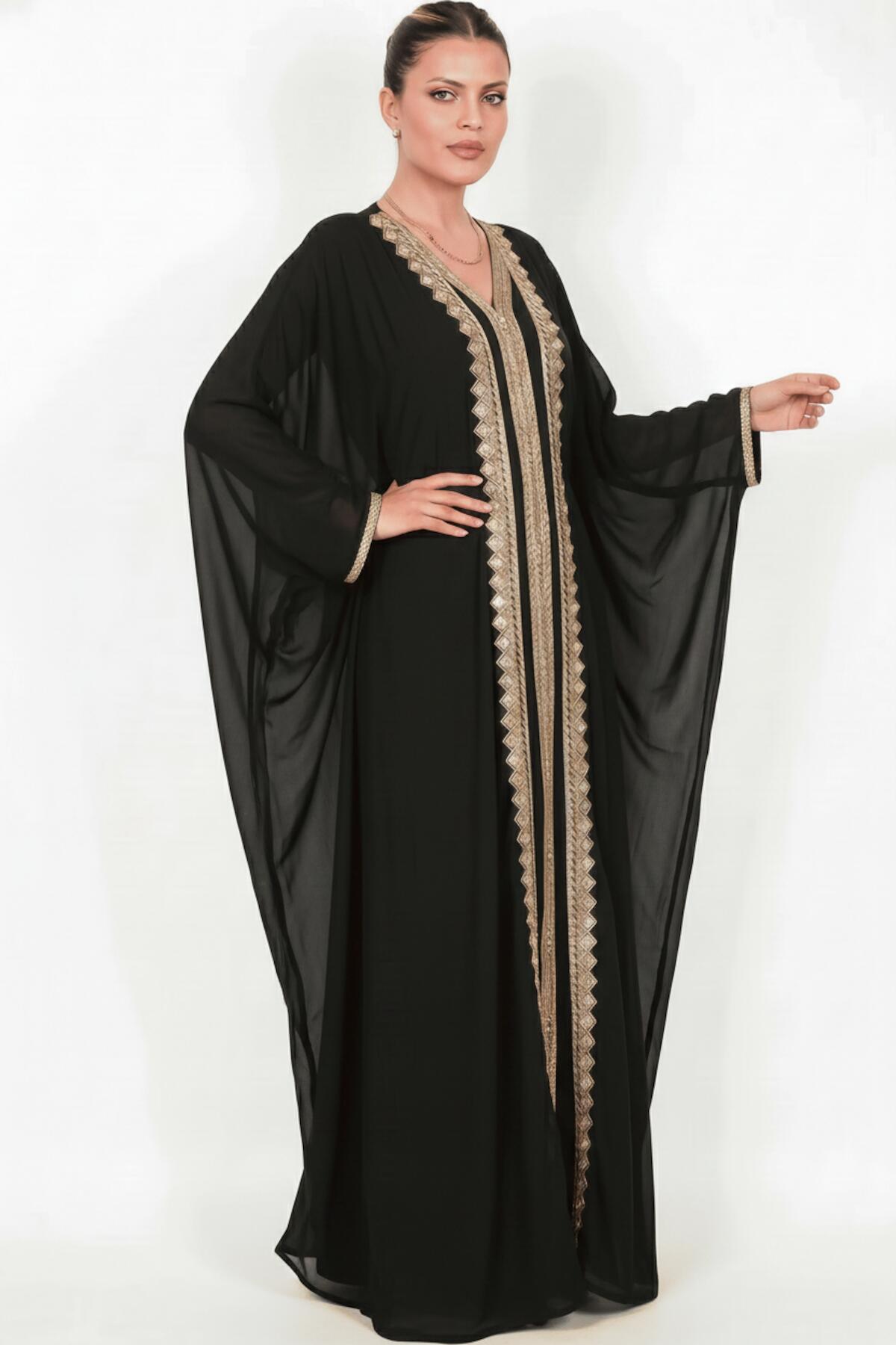 Embroidered Tulle Dress — Black