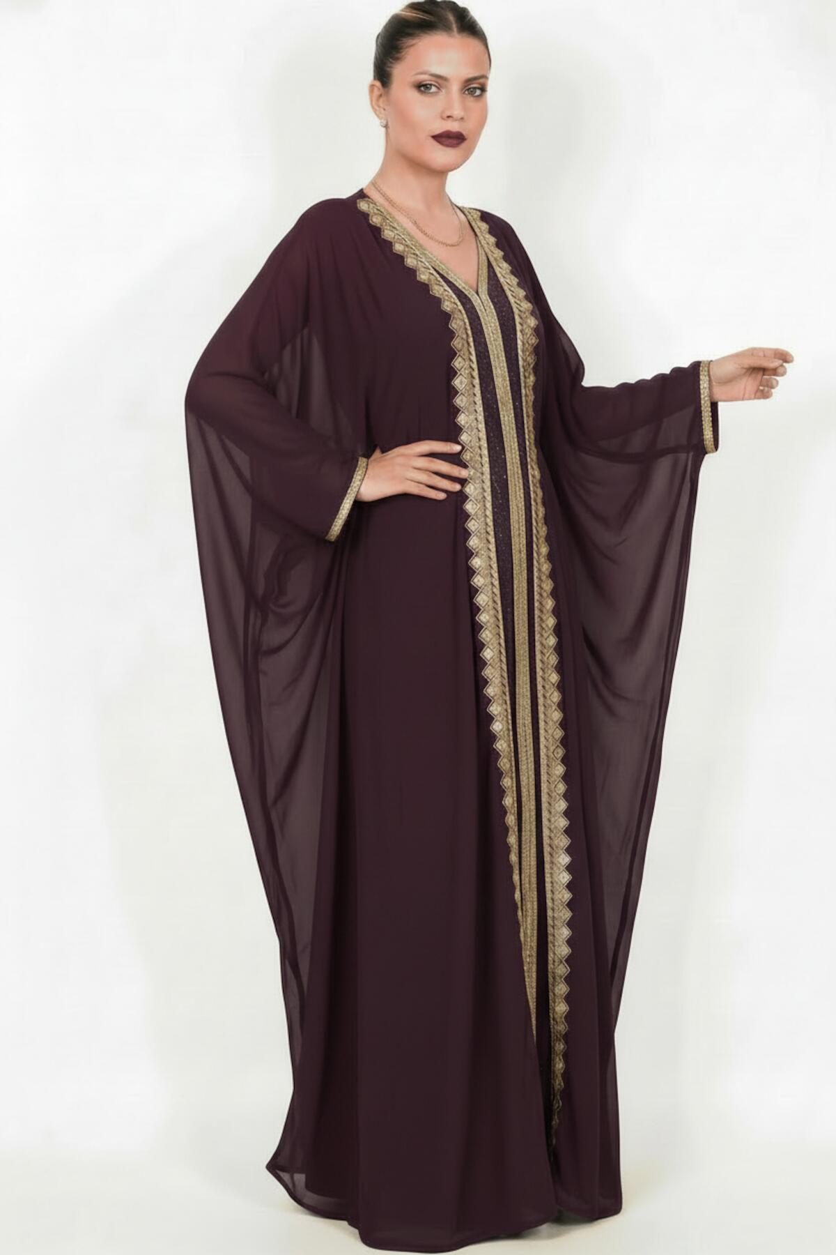 Embroidered Tulle Dress — Purple