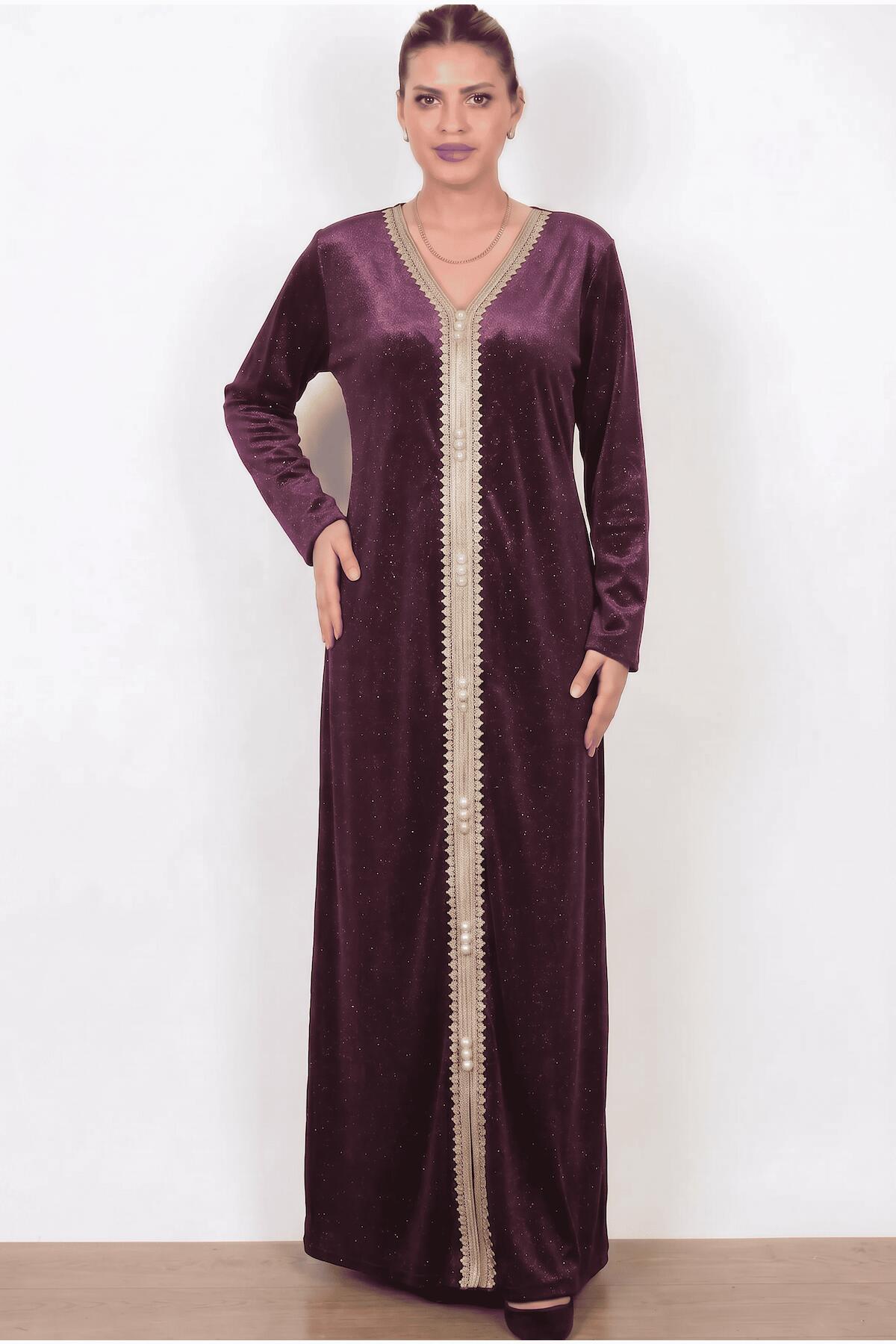 Embroidered Tulle Dress — Purple