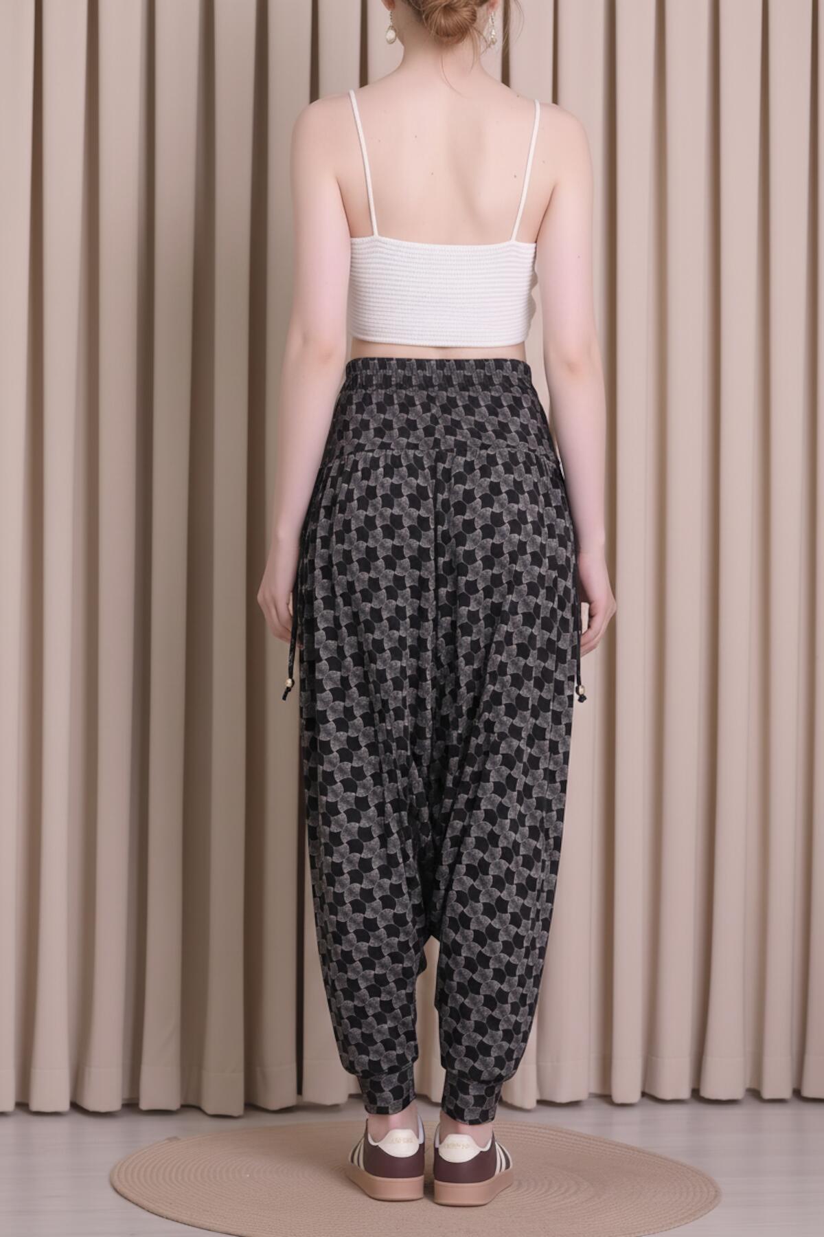 Pigment Beaded Harem Trousers, Multicolor