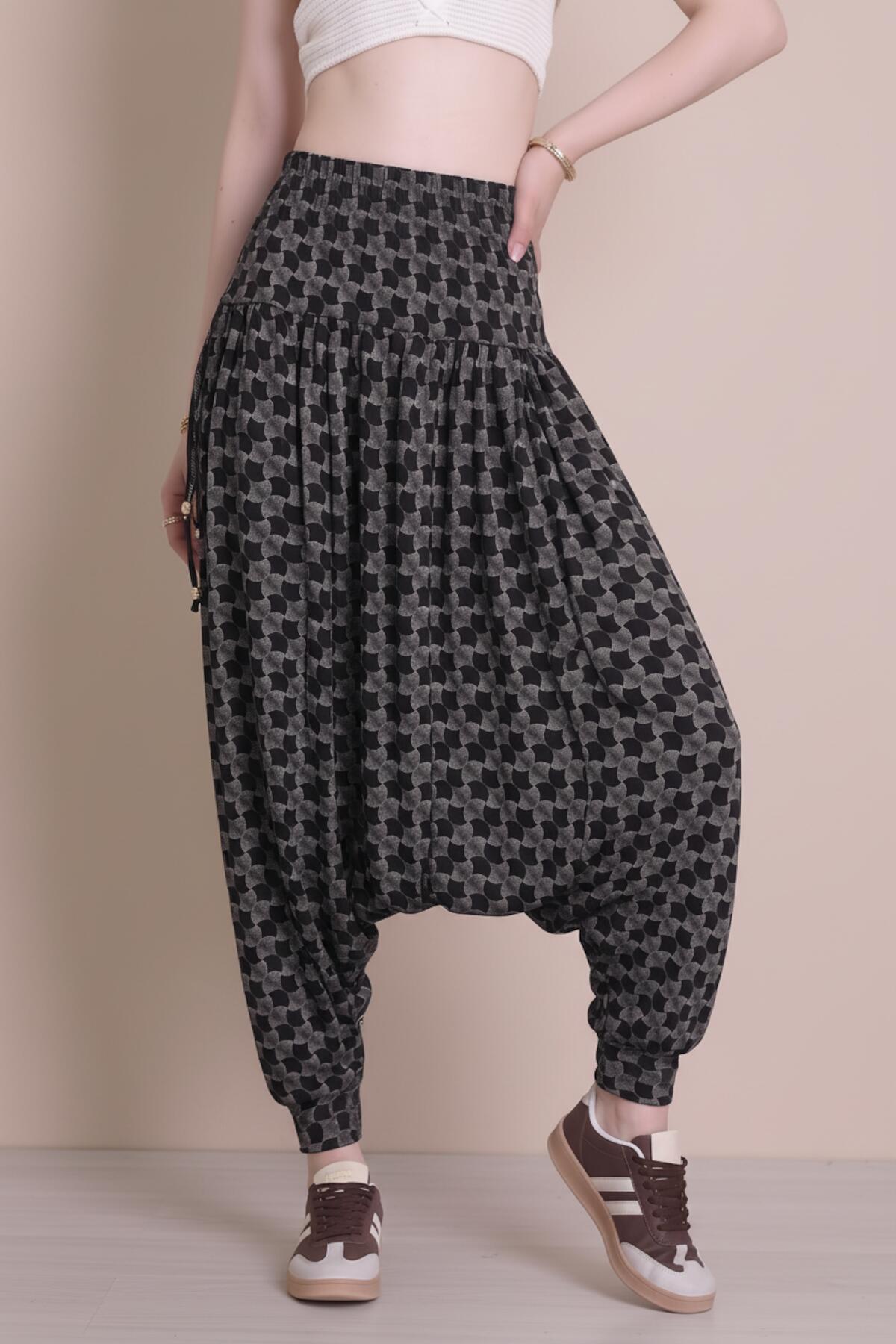 Pigment Beaded Harem Trousers, Multicolor