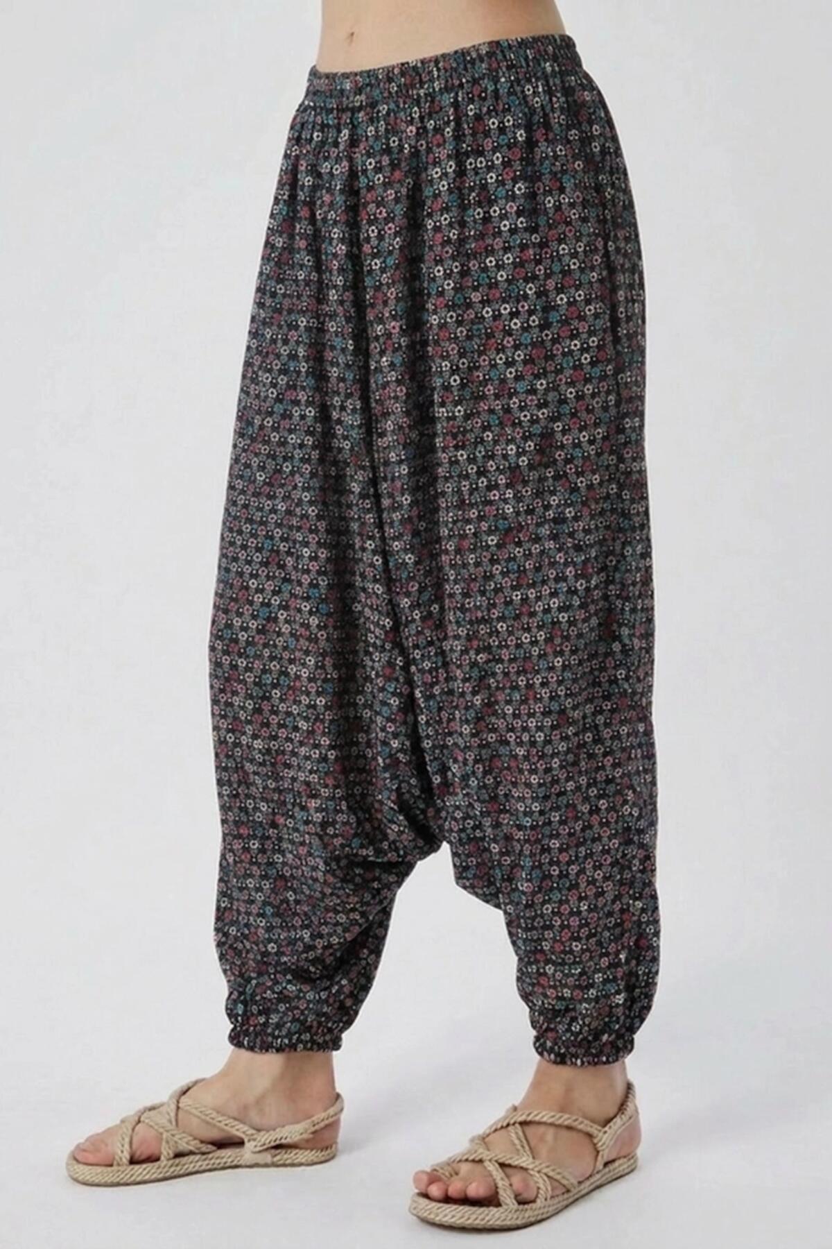 Multicolor Jersey Harem Trousers
