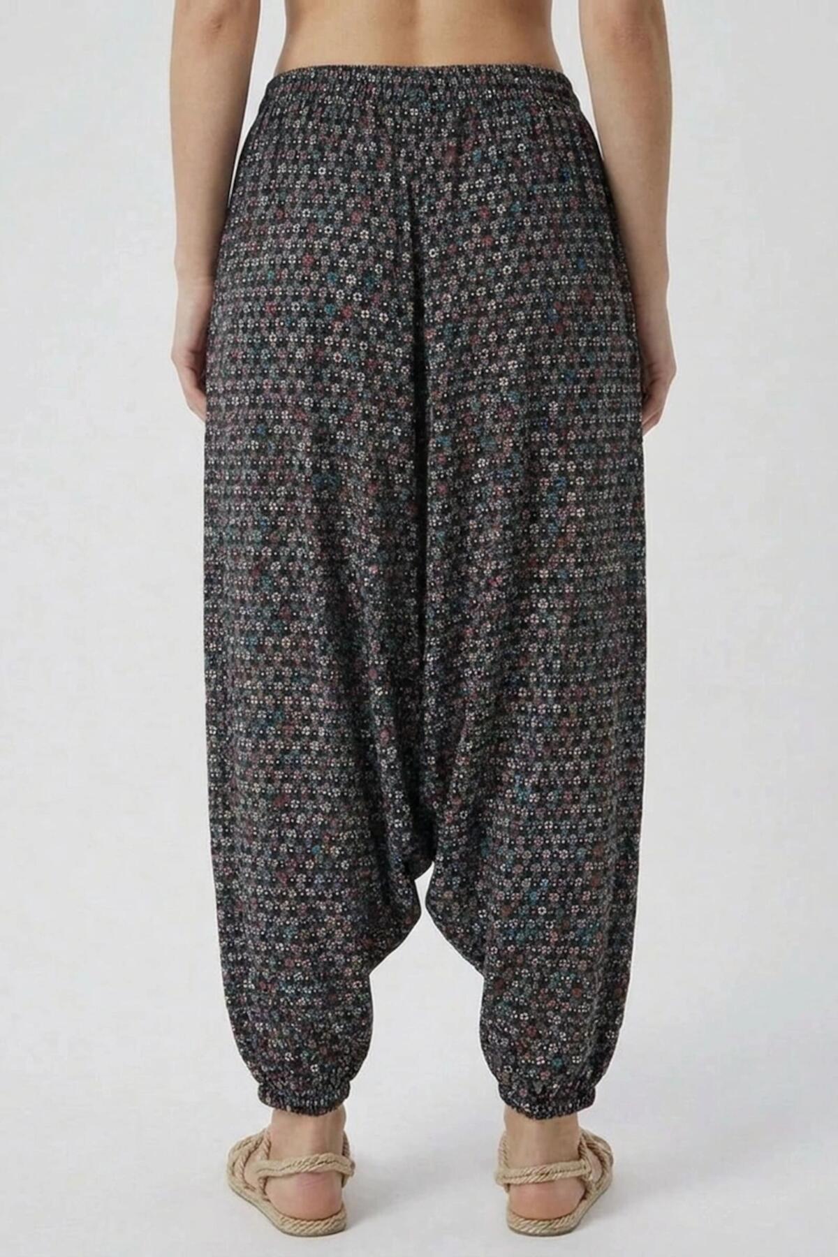 Multicolor Jersey Harem Trousers