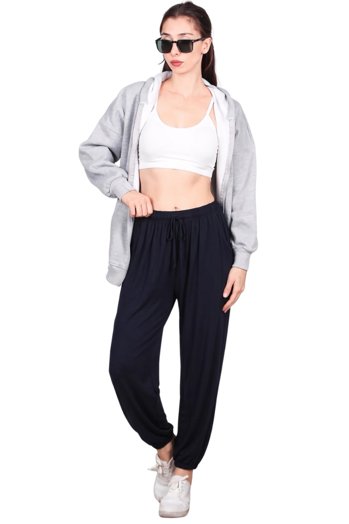 Side - Tie Shalvar Trousers — Navy