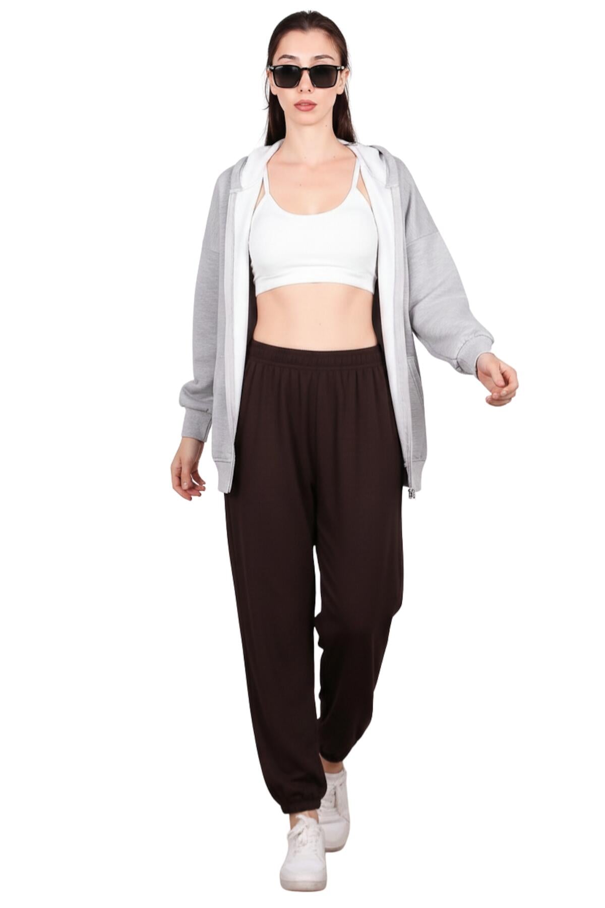 Side - Tie Harem Pants, Brown